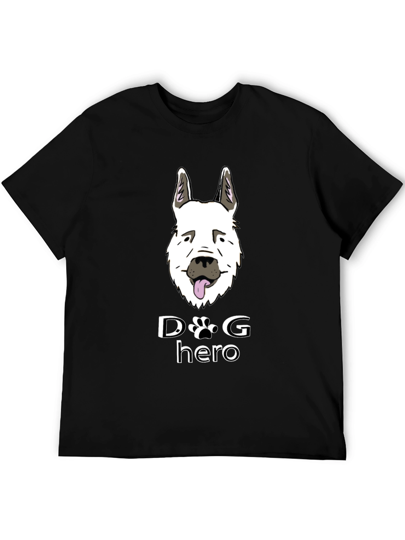 Dog Hero Graphic T-Shirt - Black Cotton Tee
