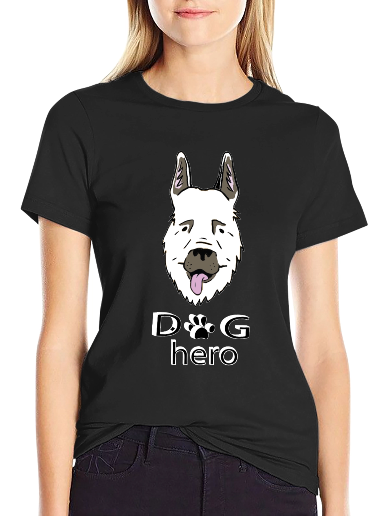 Dog Hero Graphic T-Shirt - Black Cotton Tee
