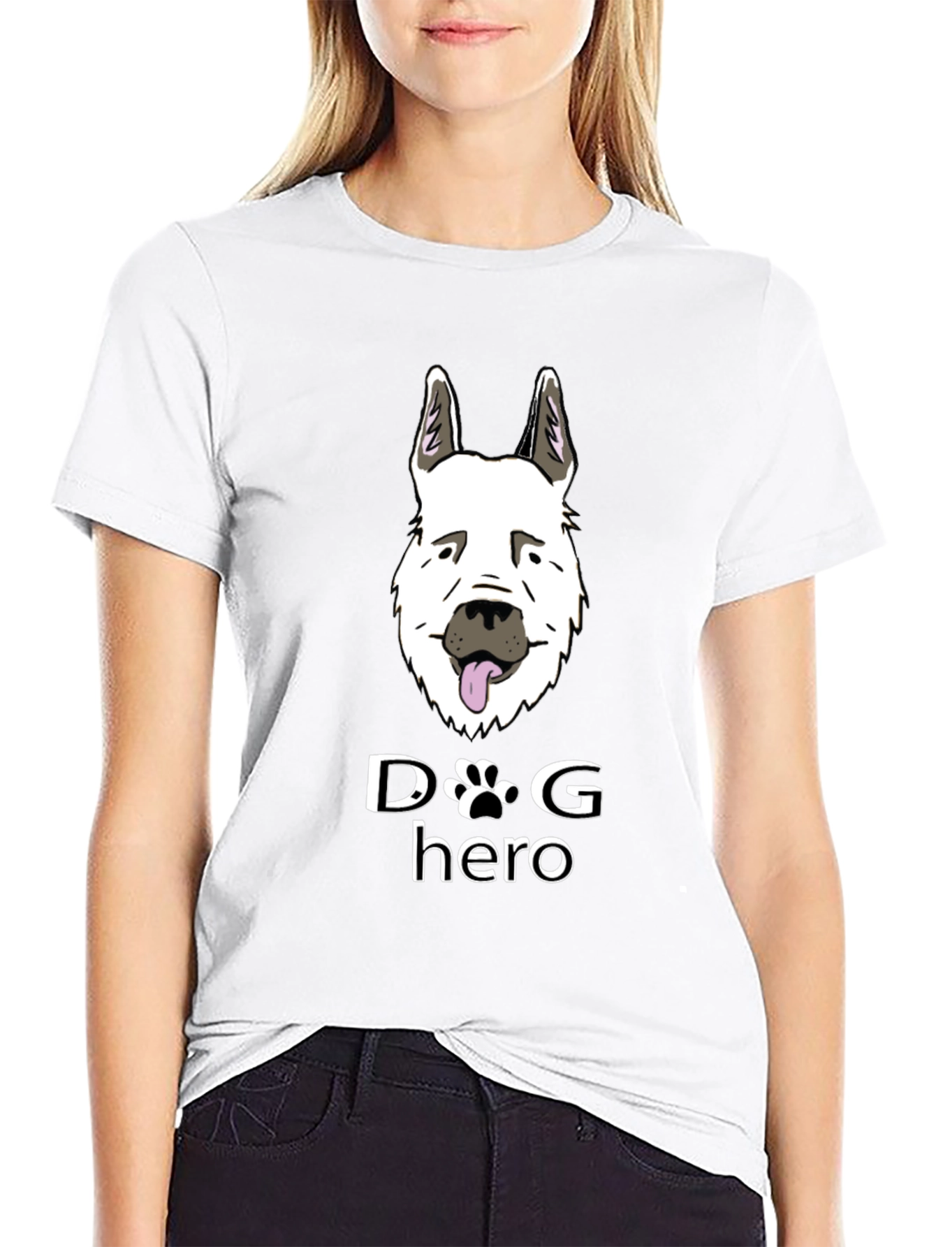 Dog Hero Graphic T-Shirt - Black Cotton Tee