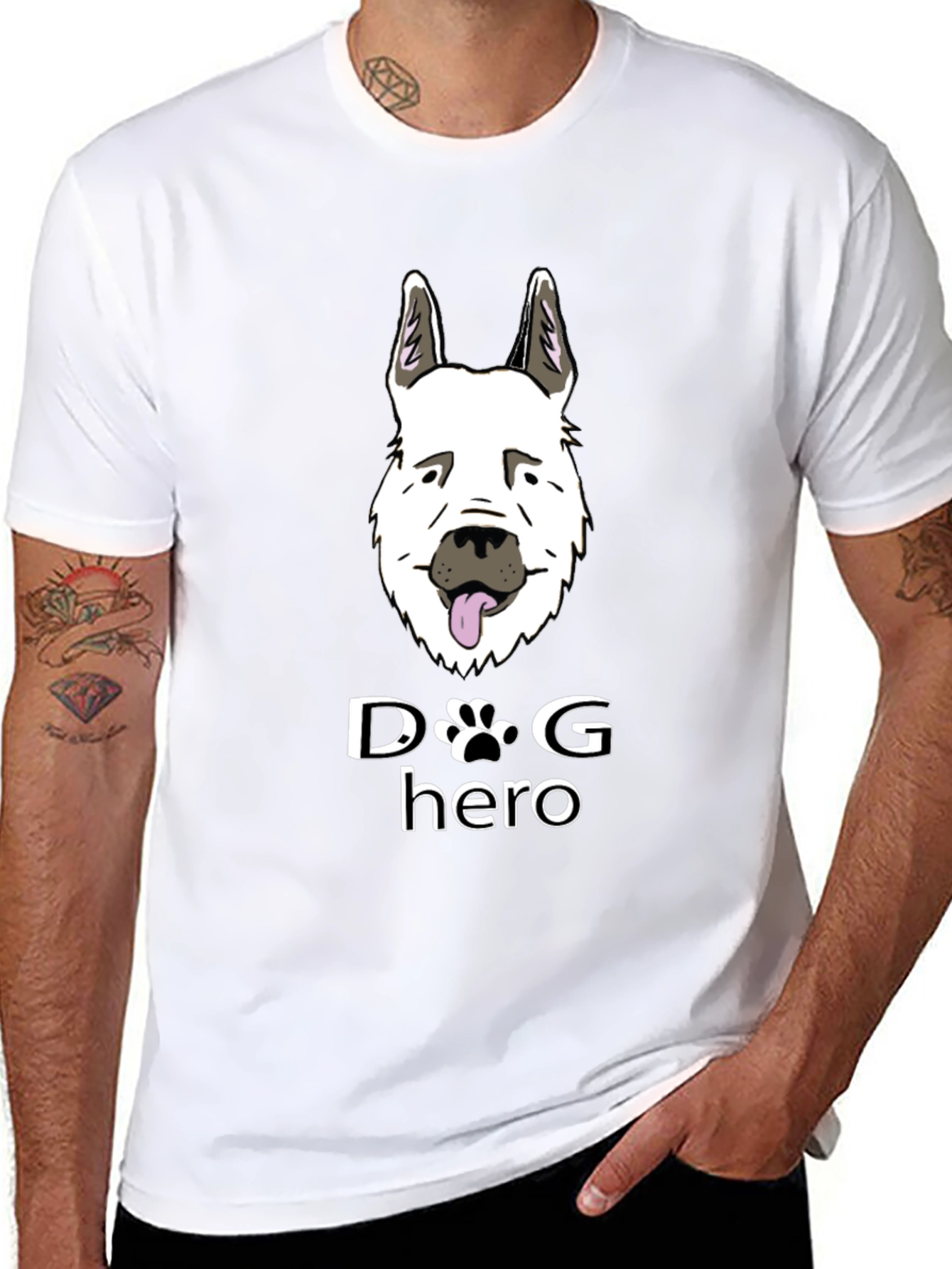Dog Hero Graphic T-Shirt - Black Cotton Tee