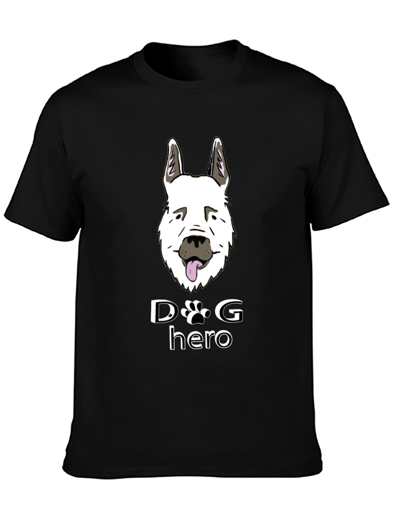 Dog Hero Graphic T-Shirt - Black Cotton Tee