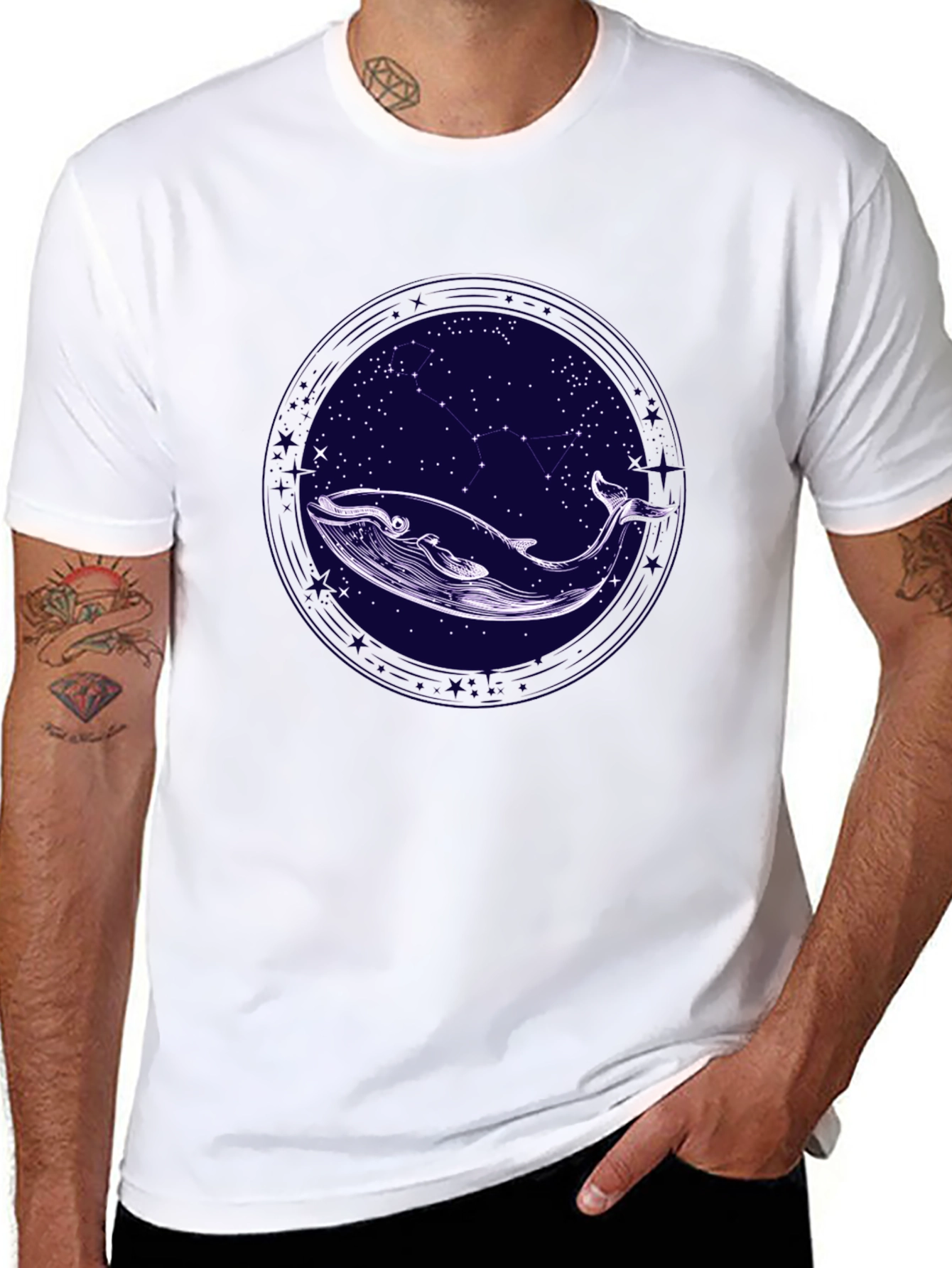 Whale & Stars Graphic Tee - Stylish Comfort