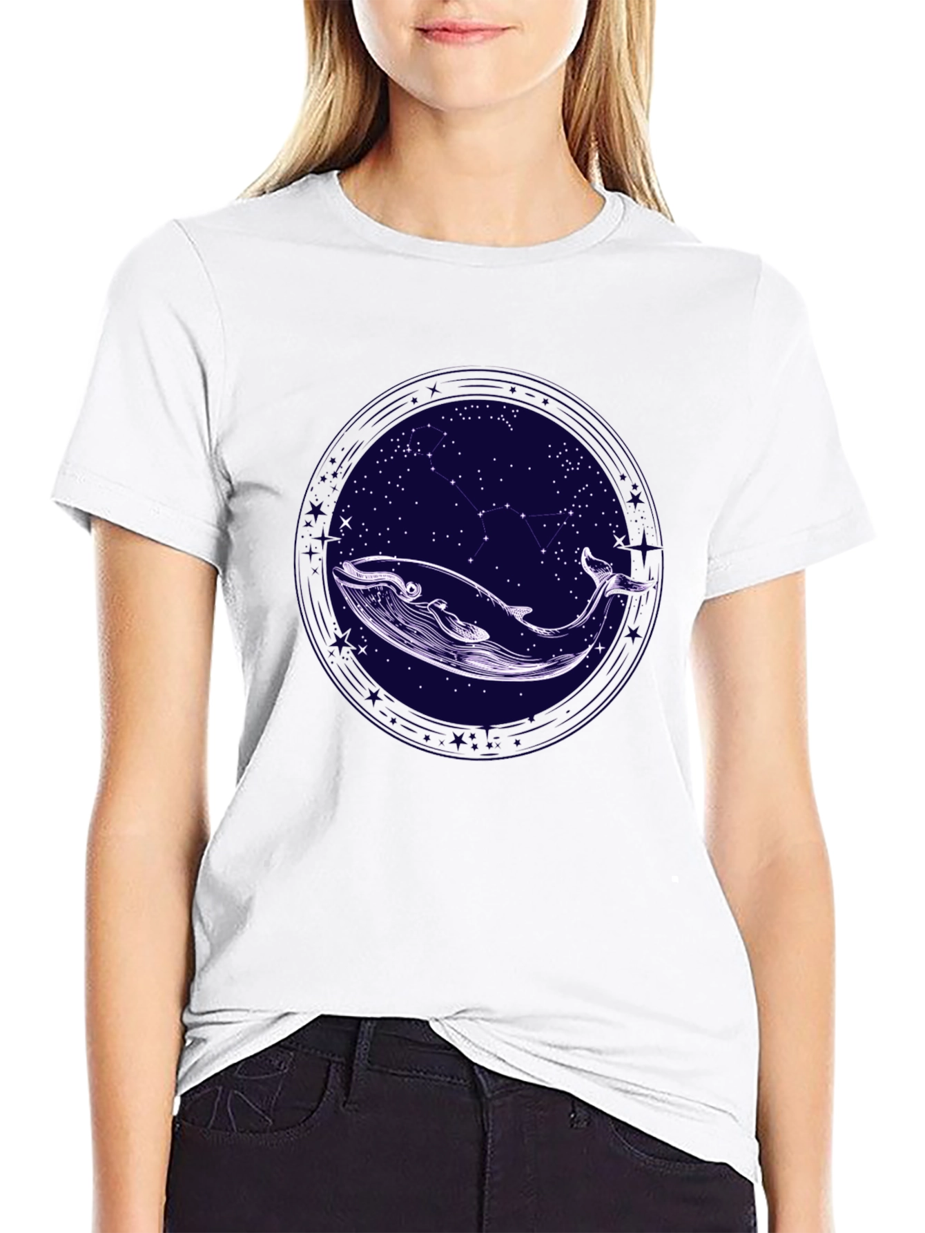 Whale & Stars Graphic Tee - Stylish Comfort