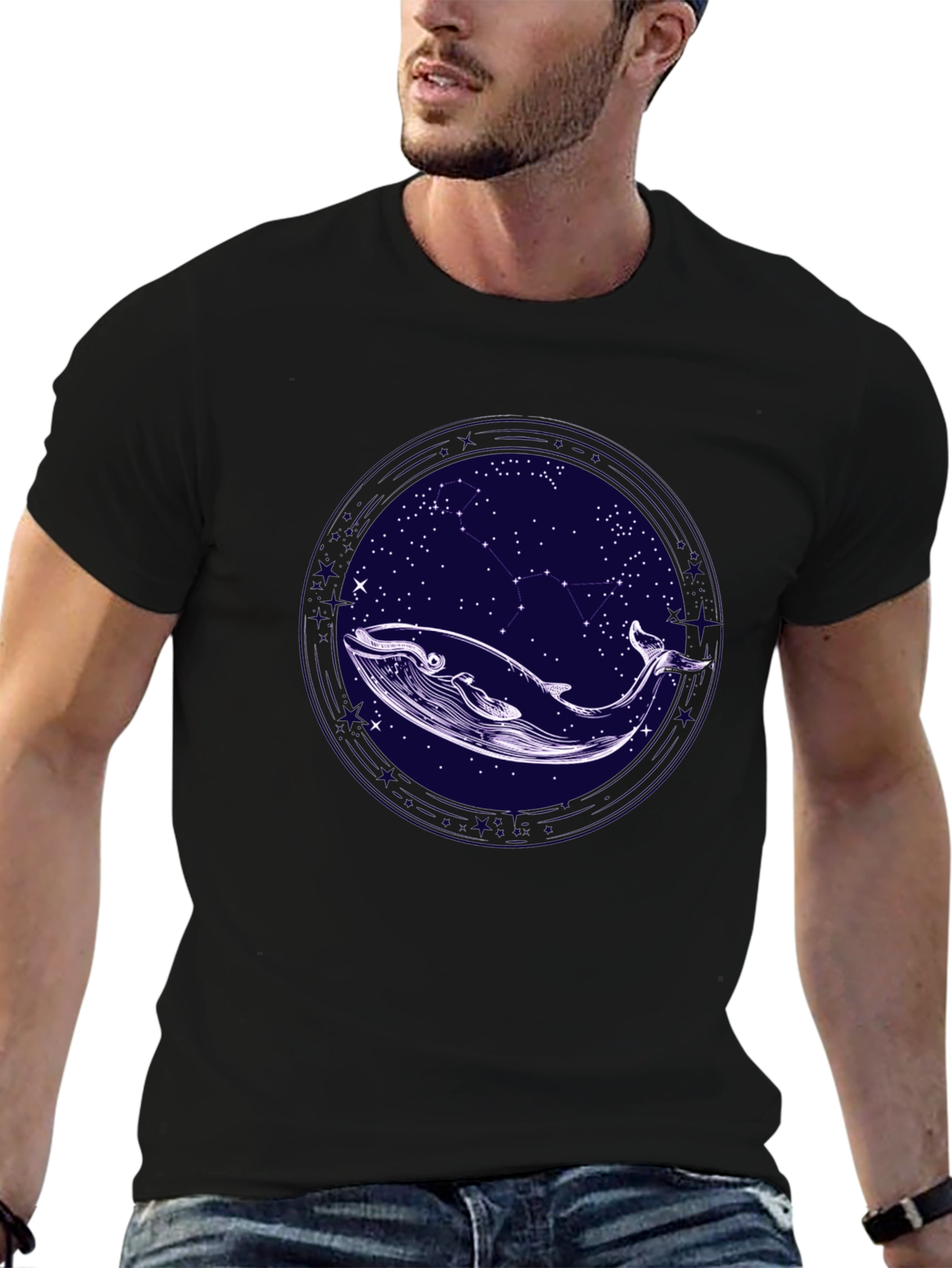 Whale & Stars Graphic Tee - Stylish Comfort