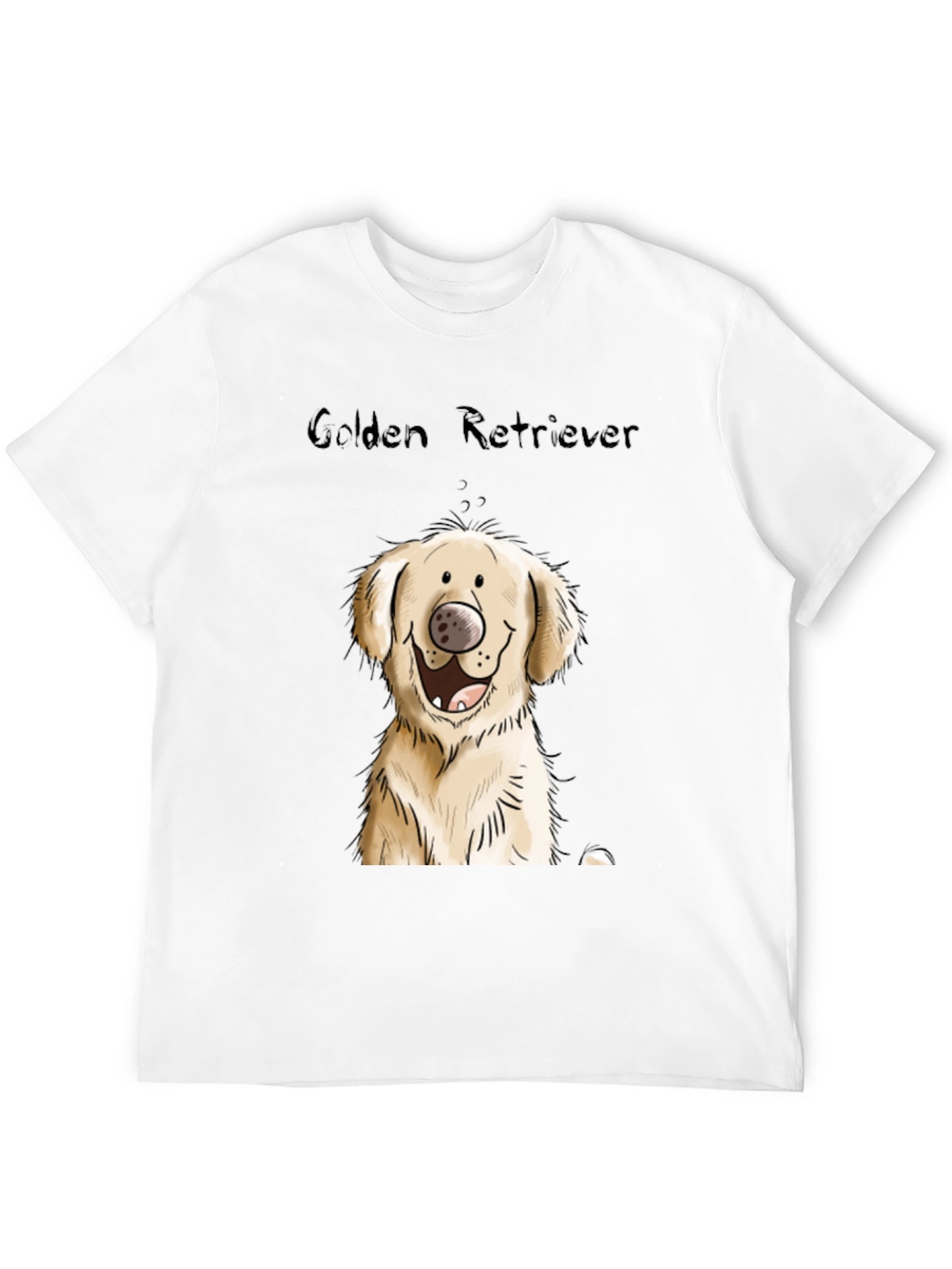 Golden Retriever Cartoon Black T-Shirt