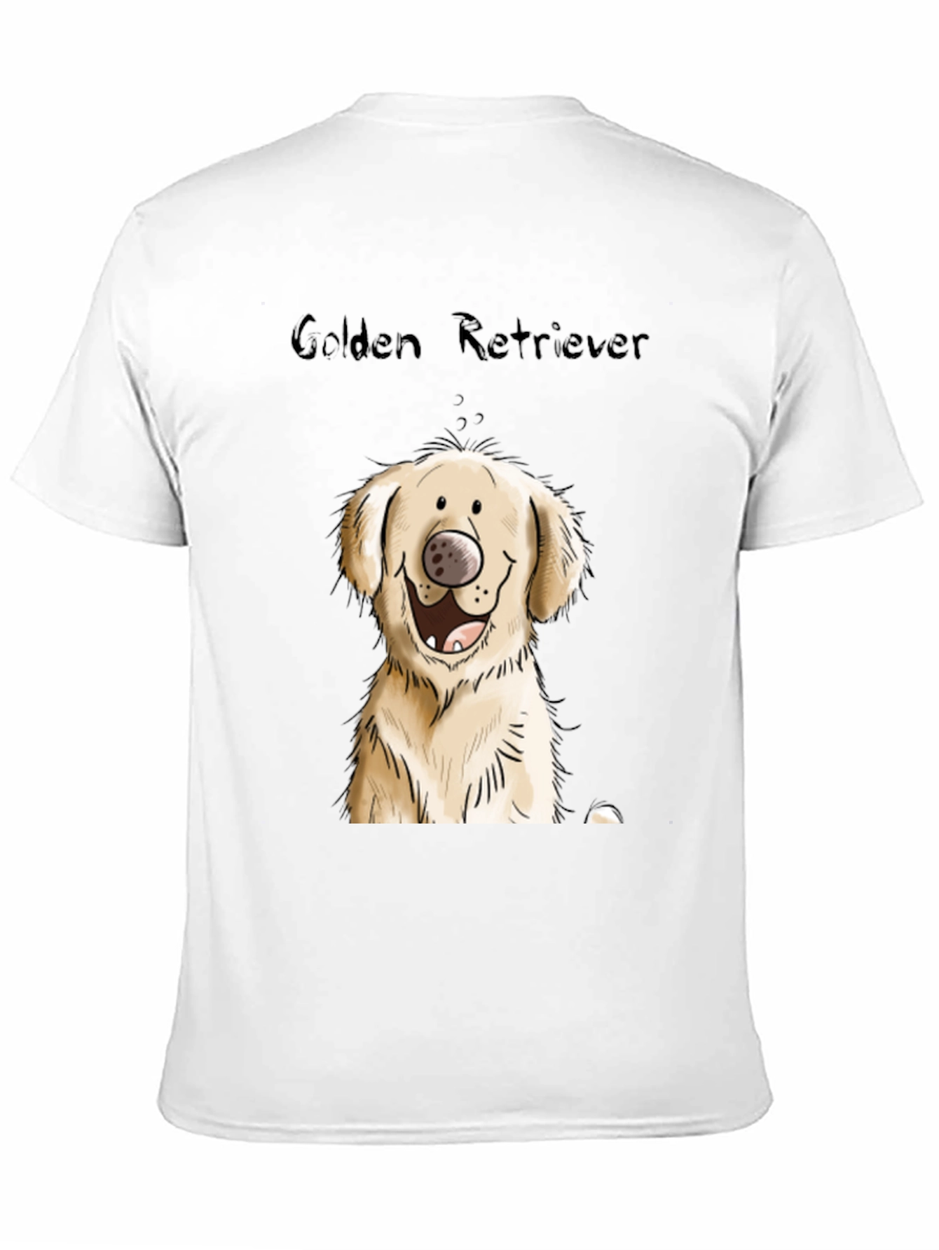 Golden Retriever Cartoon Black T-Shirt