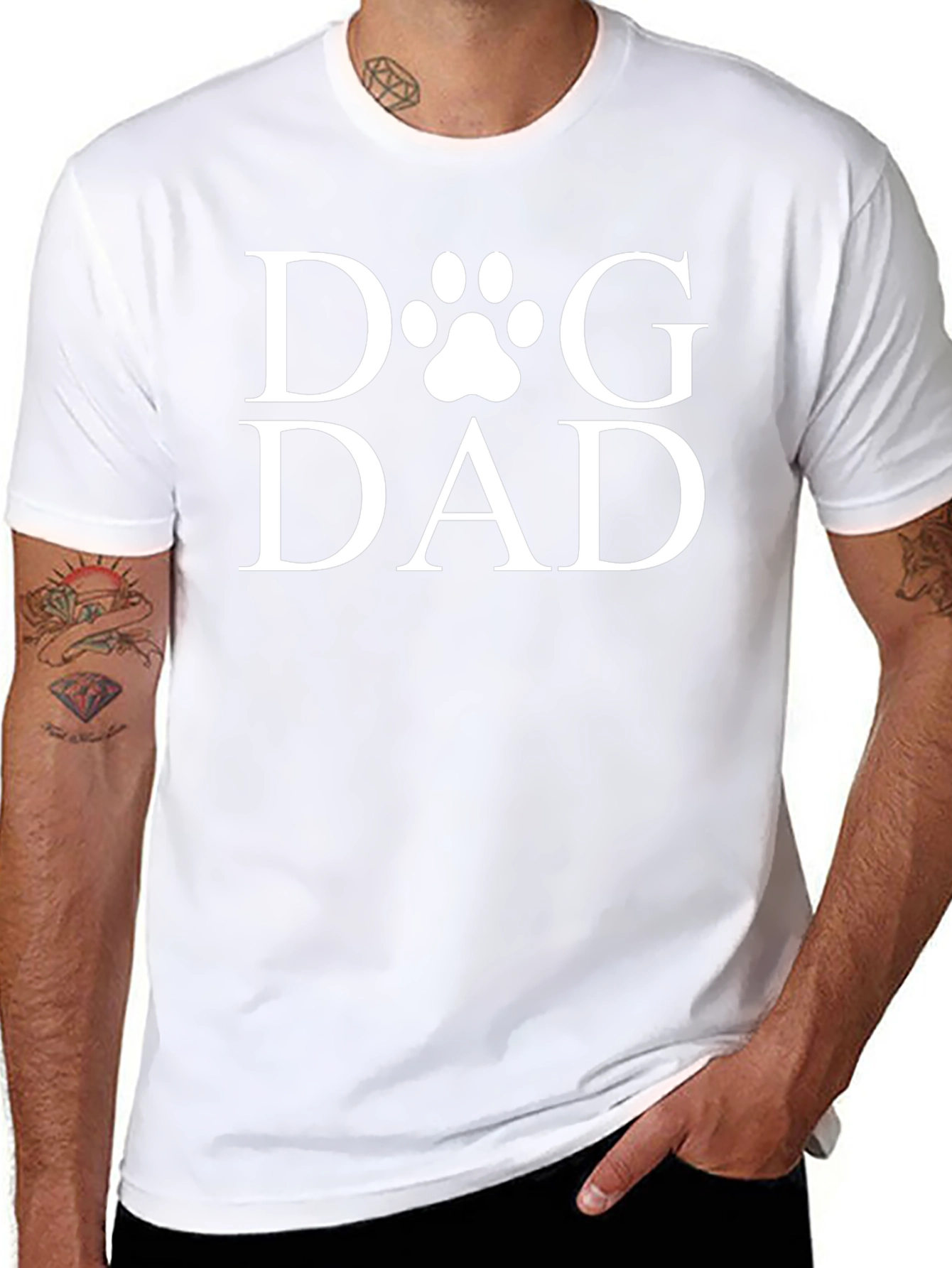Dog Dad Graphic Tee - Paw Print Design