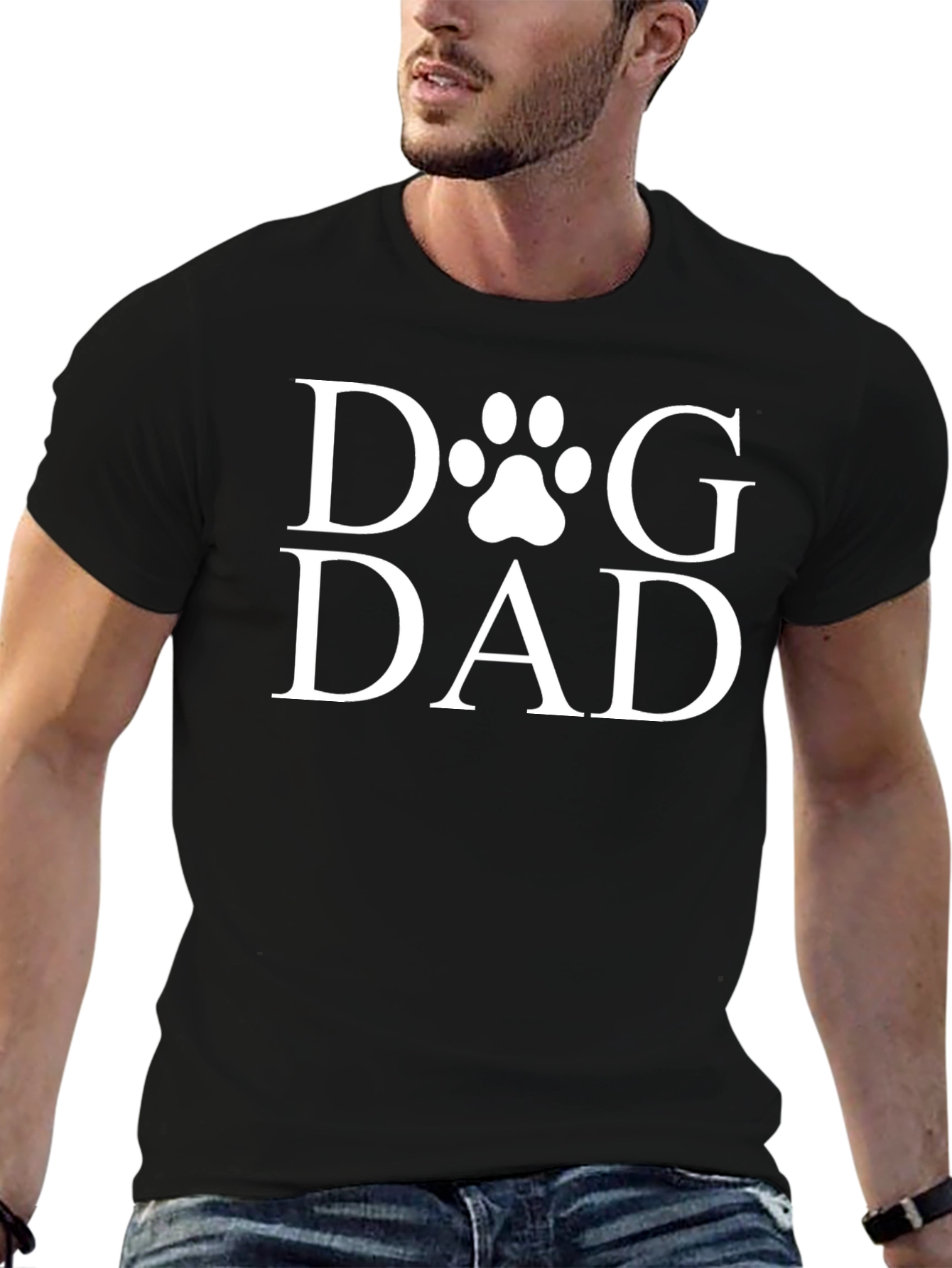 Dog Dad Graphic Tee - Paw Print Design