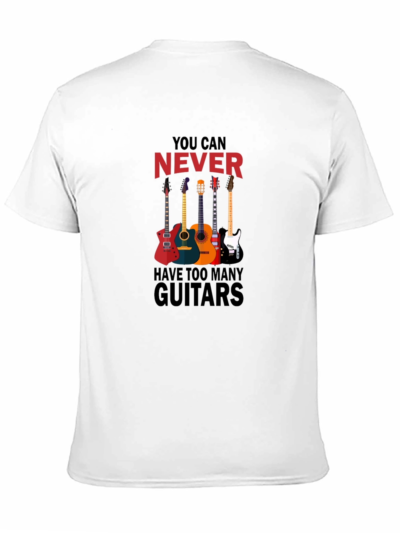 Never Too Many Guitars Black T-Shirt