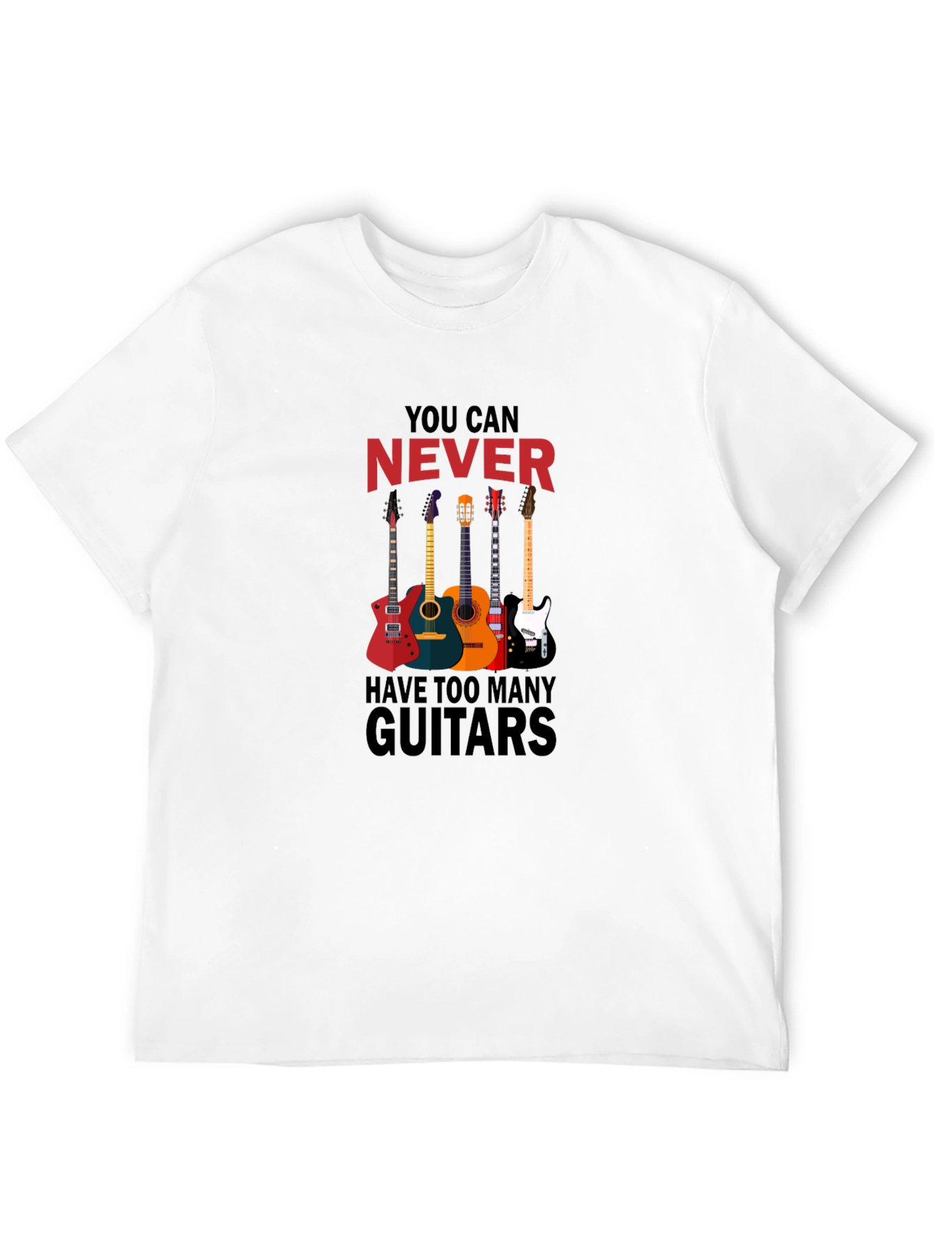 Never Too Many Guitars Black T-Shirt