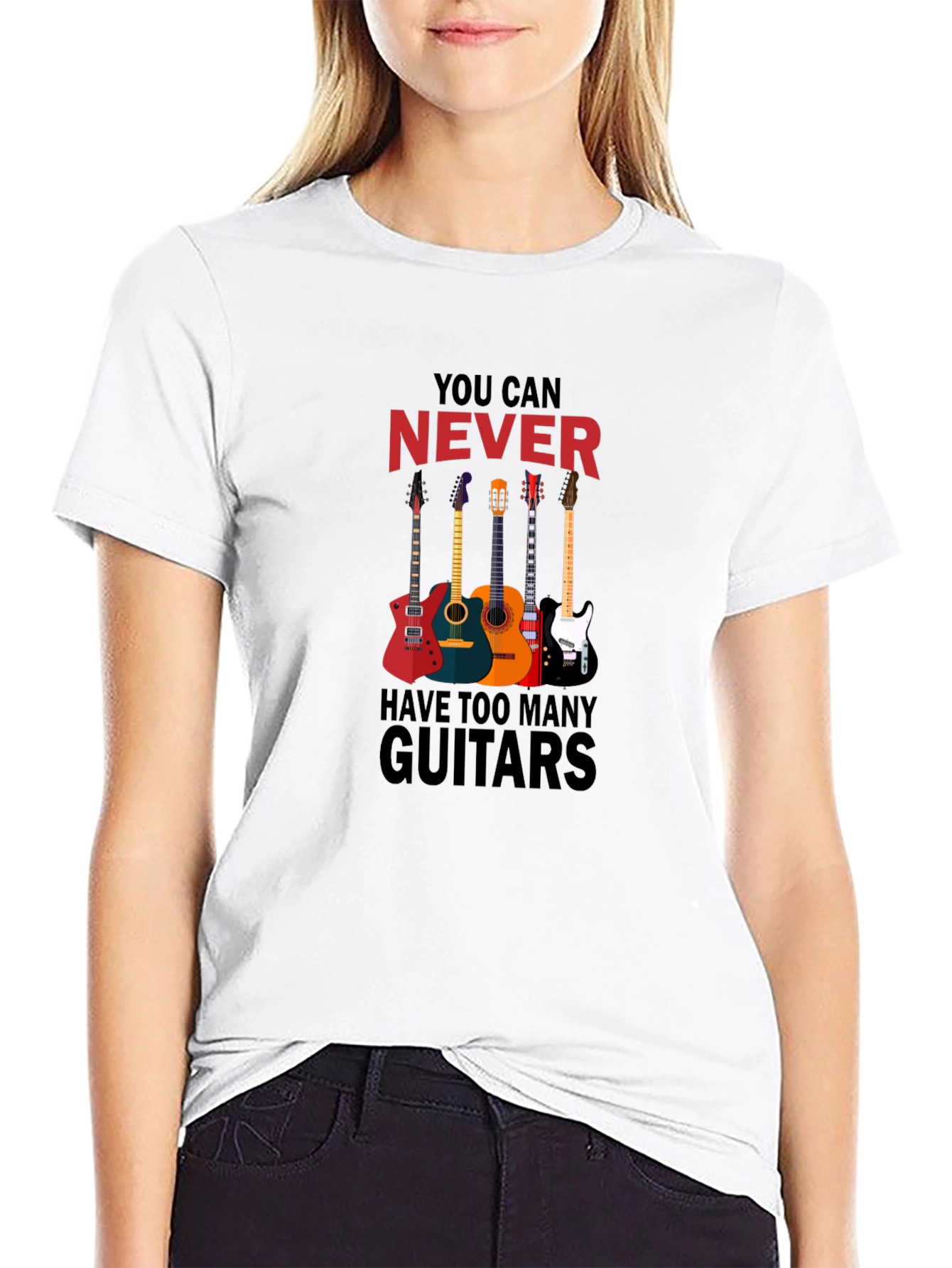 Never Too Many Guitars Black T-Shirt