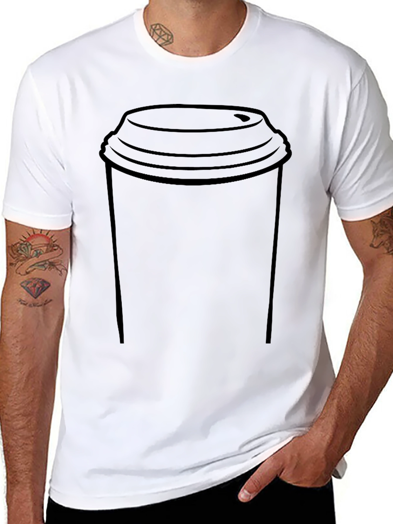 Coffee Cup Graphic Tee - Casual Style