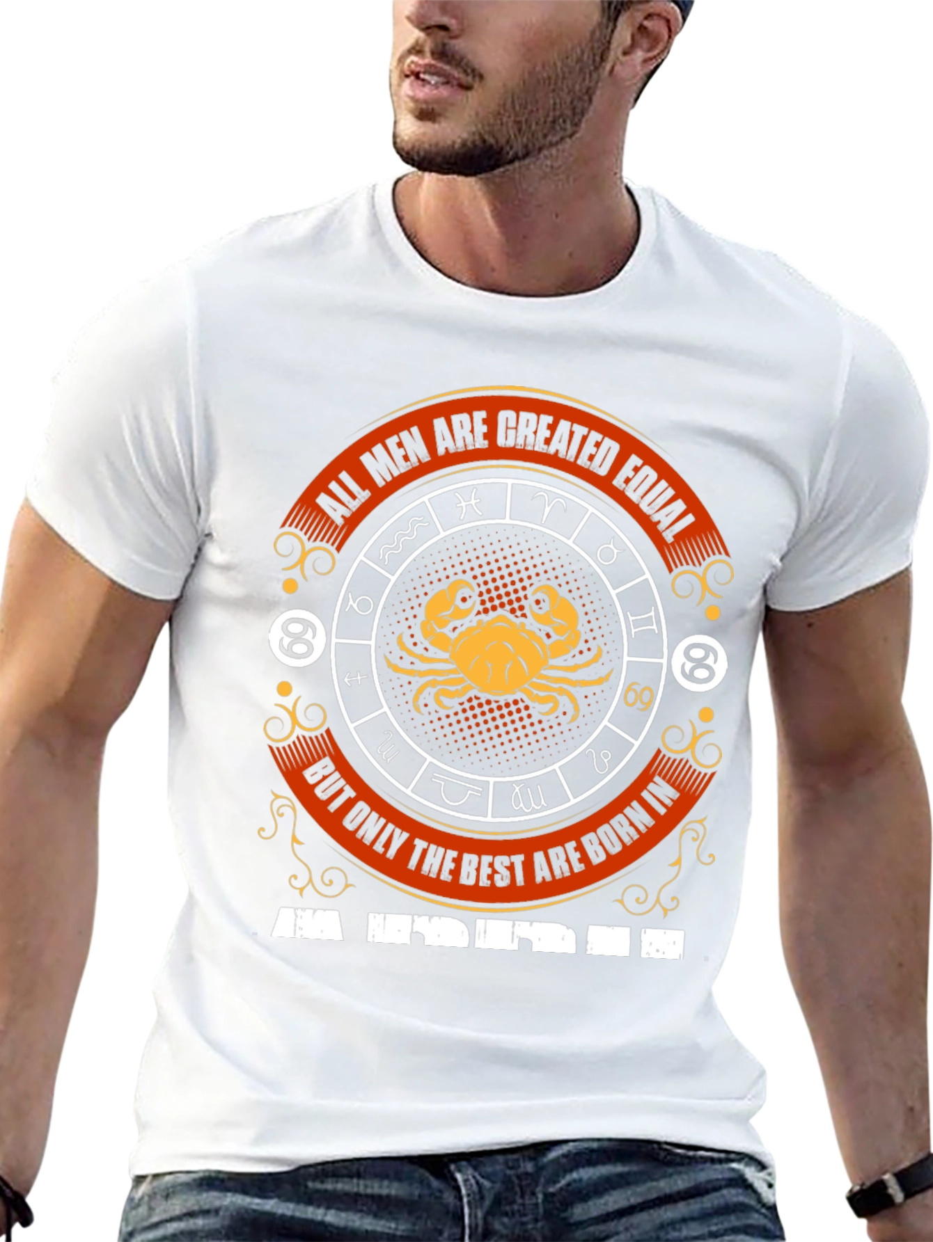 Cancer Zodiac T-Shirt - All Men Created Equal Design