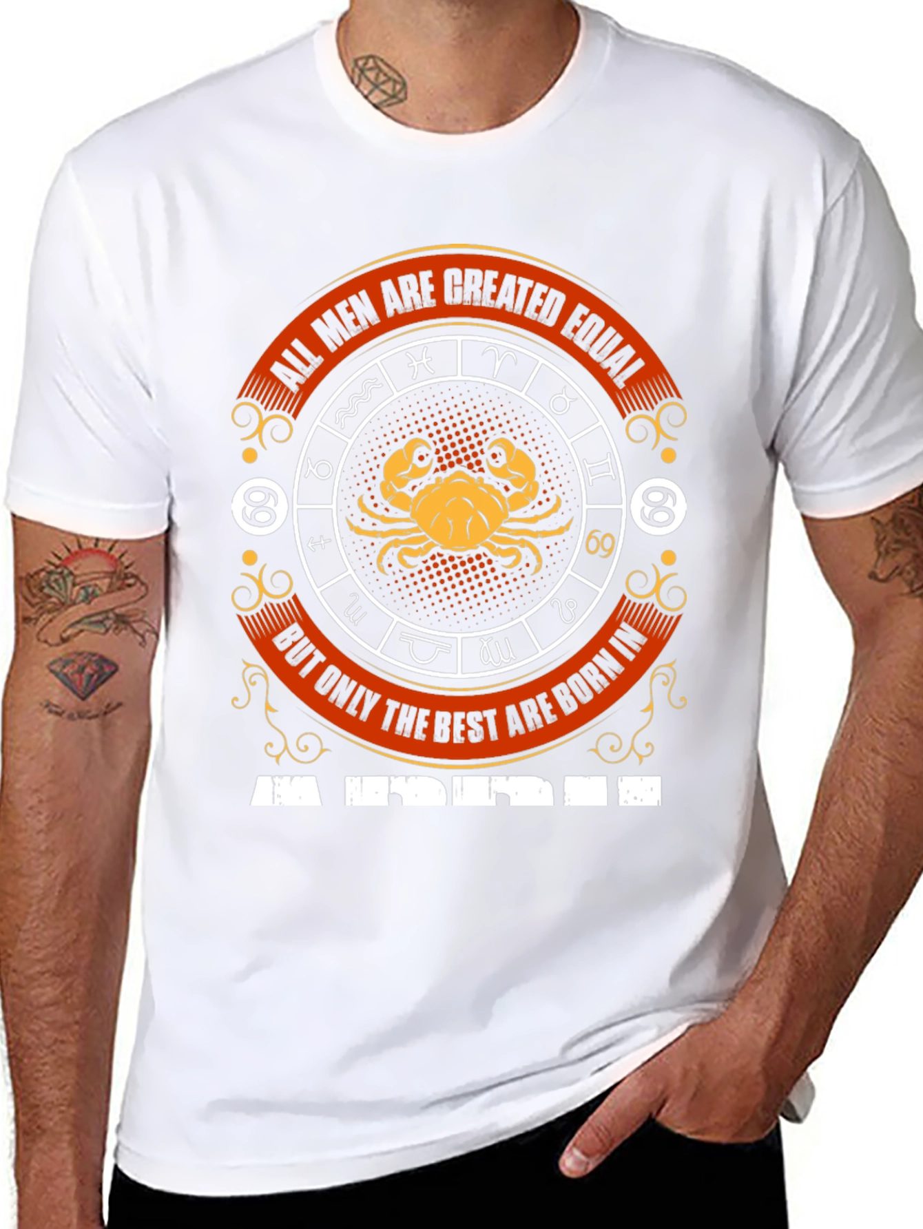 Cancer Zodiac T-Shirt - All Men Created Equal Design