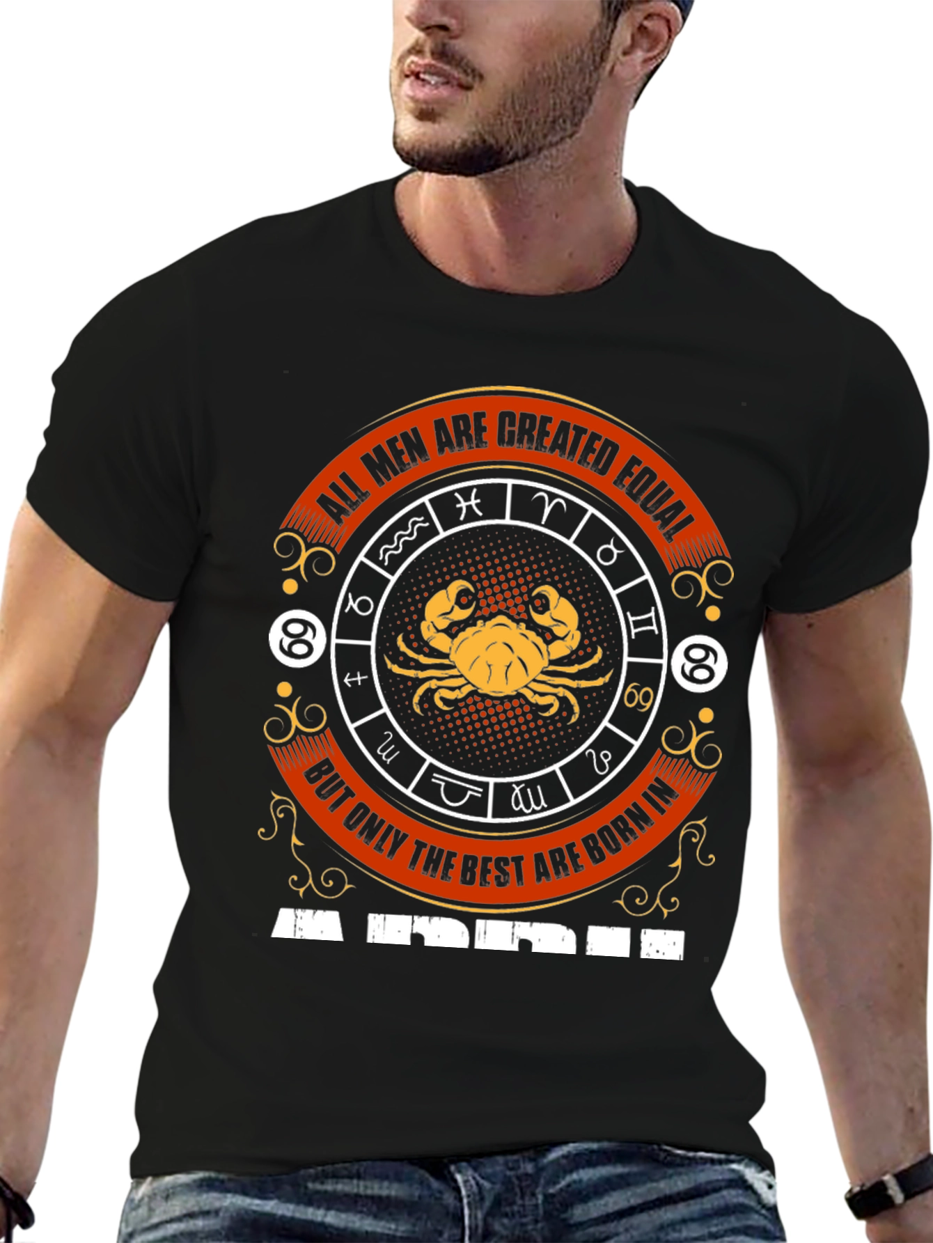 Cancer Zodiac T-Shirt - All Men Created Equal Design