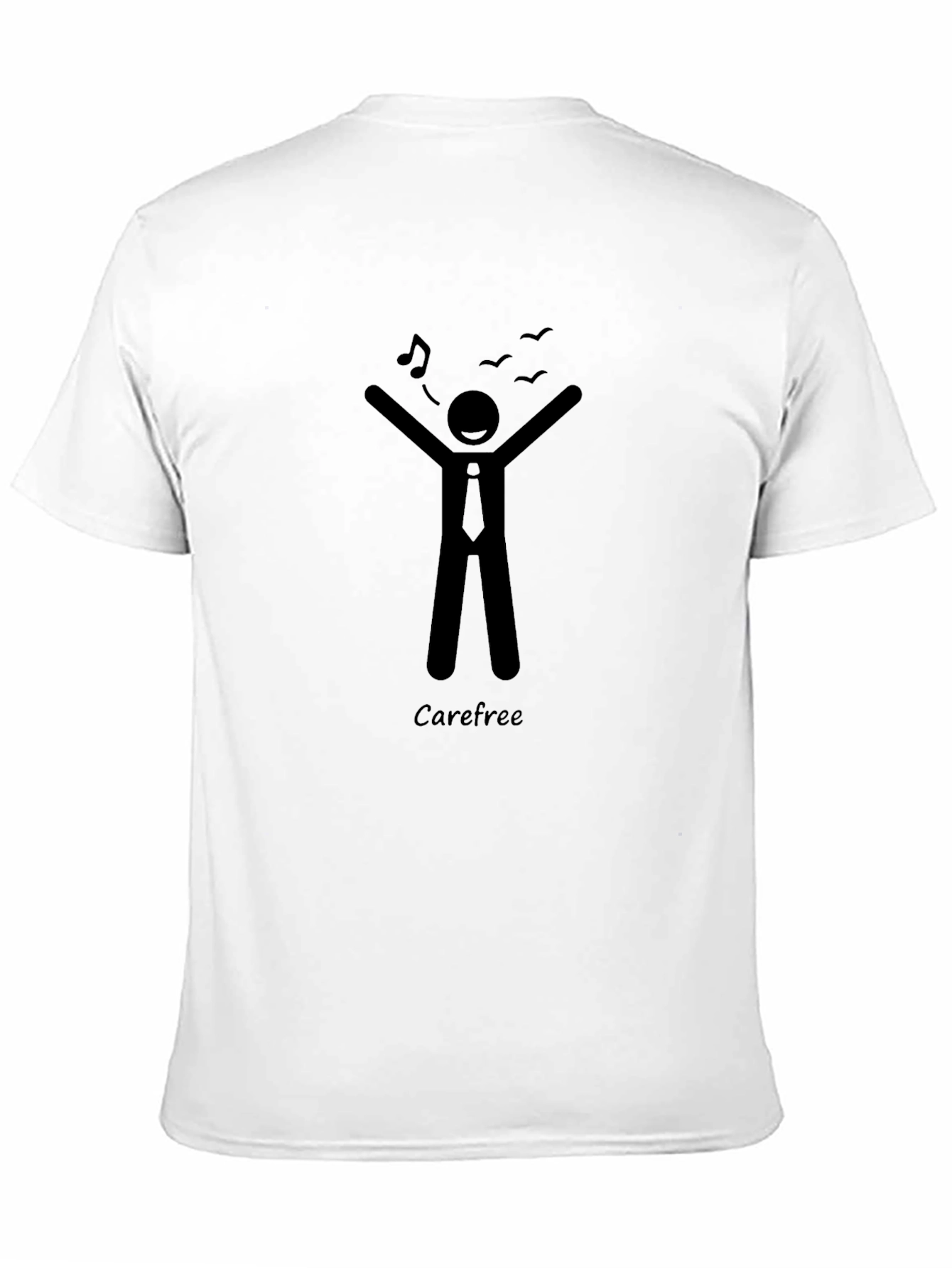 Carefree Stick Figure Graphic Tee - Black