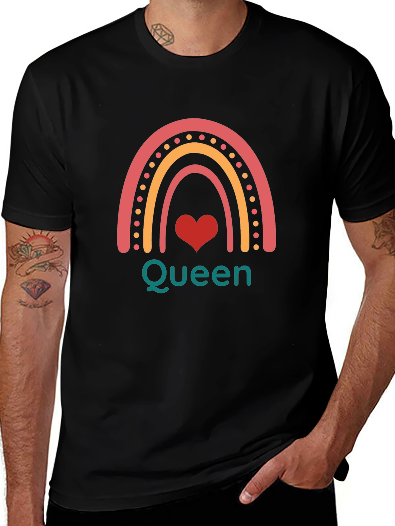 Queen Rainbow Graphic Tee - Trendy Casual Wear