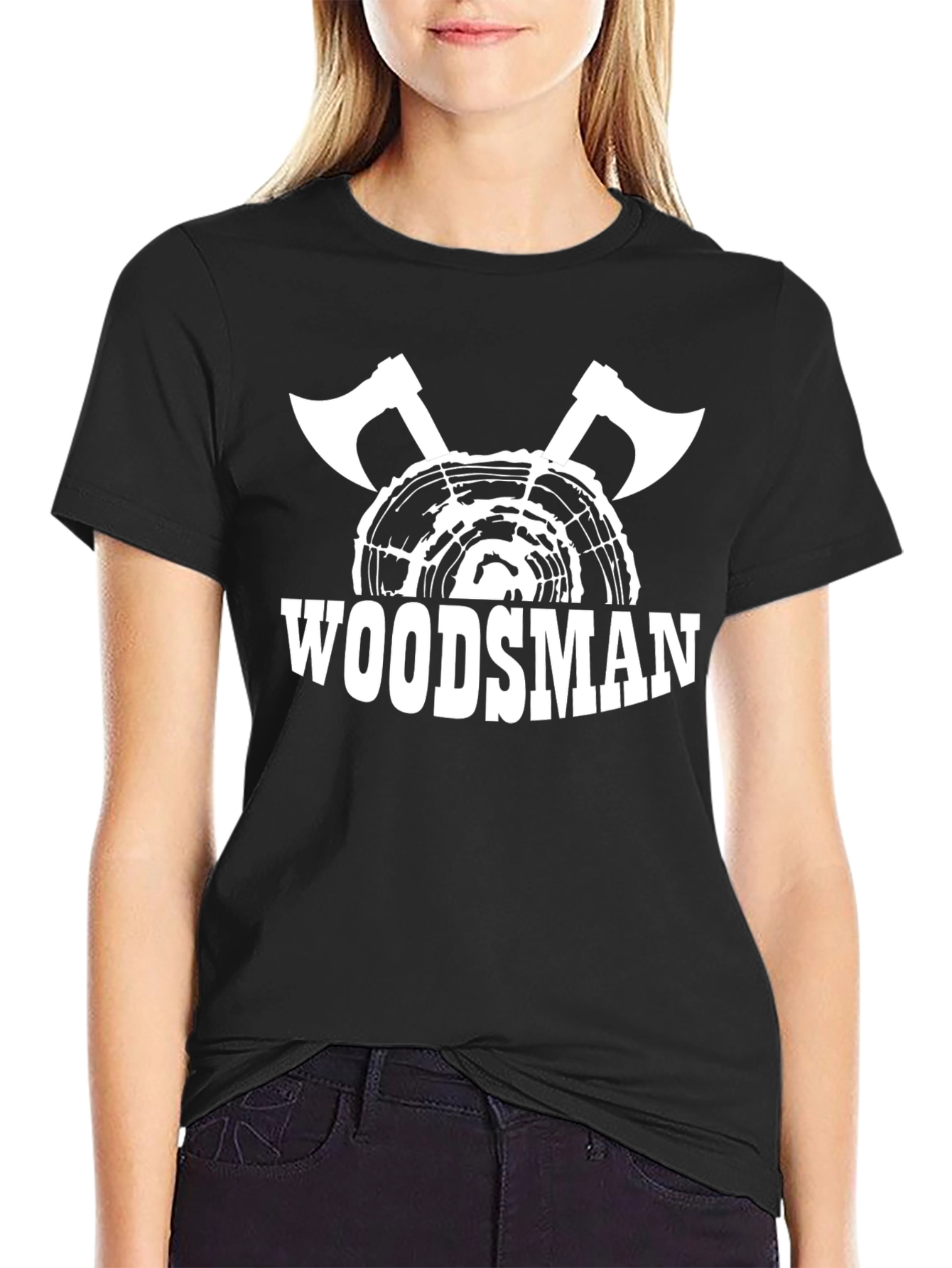 Woodsman Graphic T-Shirt - Axe & Tree Ring Design