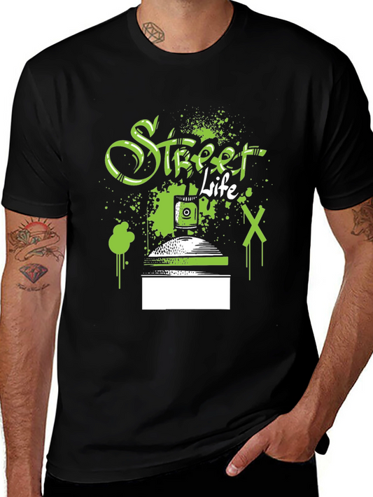 Street Life Spray Paint Graphic T-Shirt