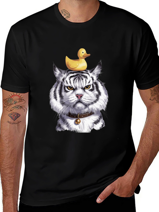 Tiger with Duck on Head Graphic Tee