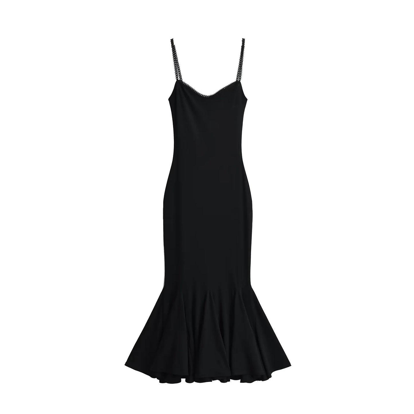 Lace-spliced camisole dress