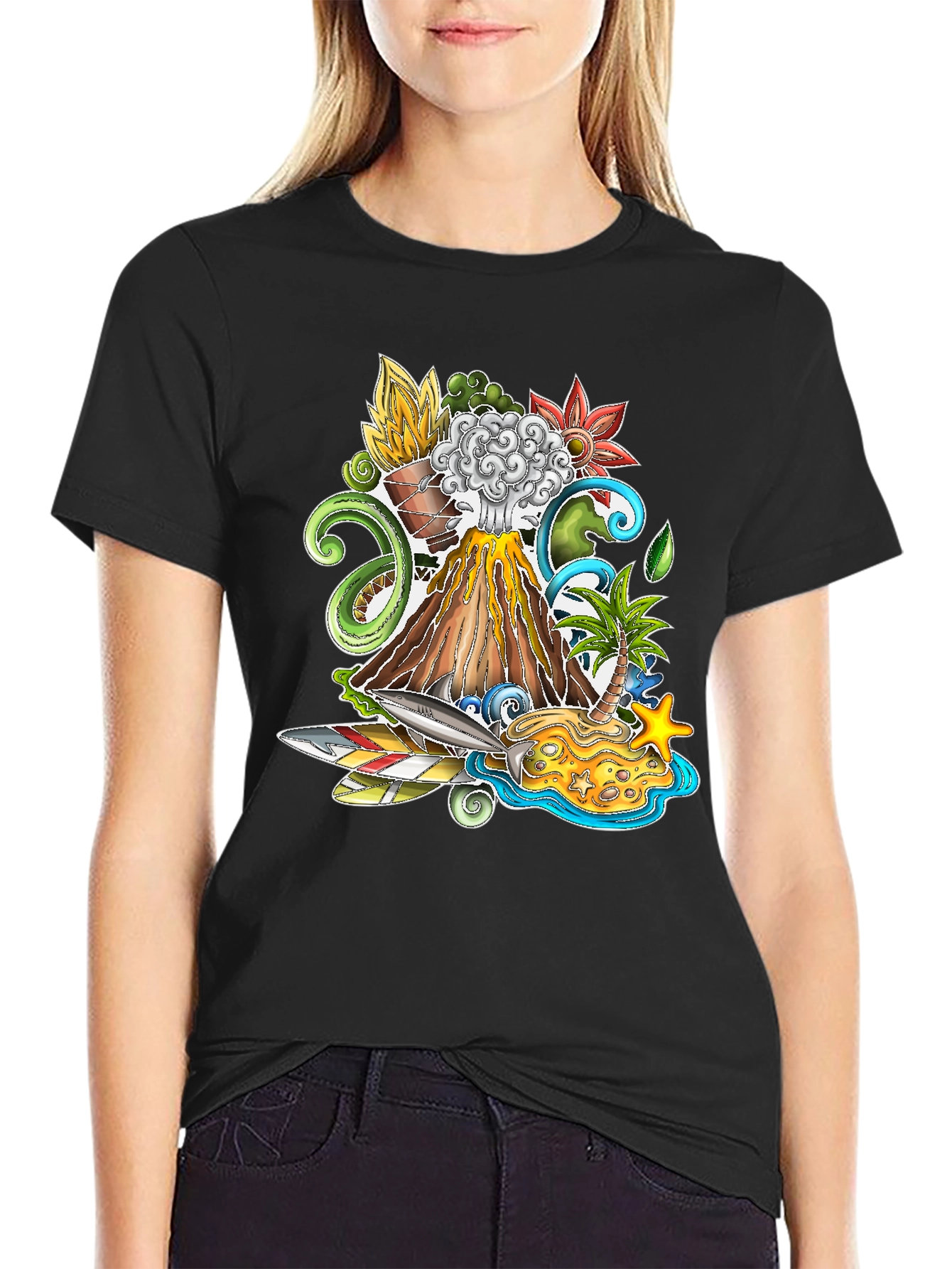 Volcano Island Graphic T-Shirt