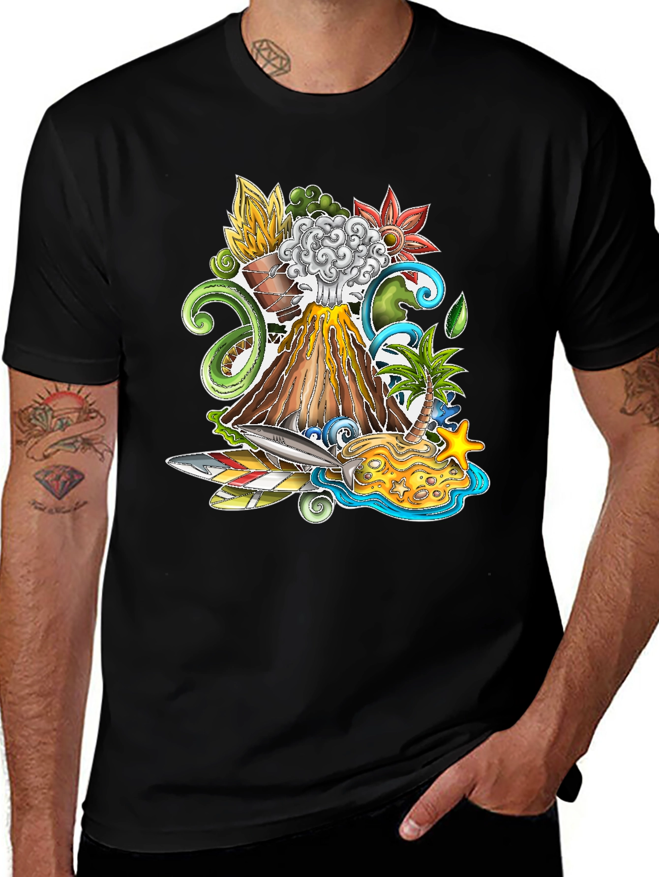 Volcano Island Graphic T-Shirt