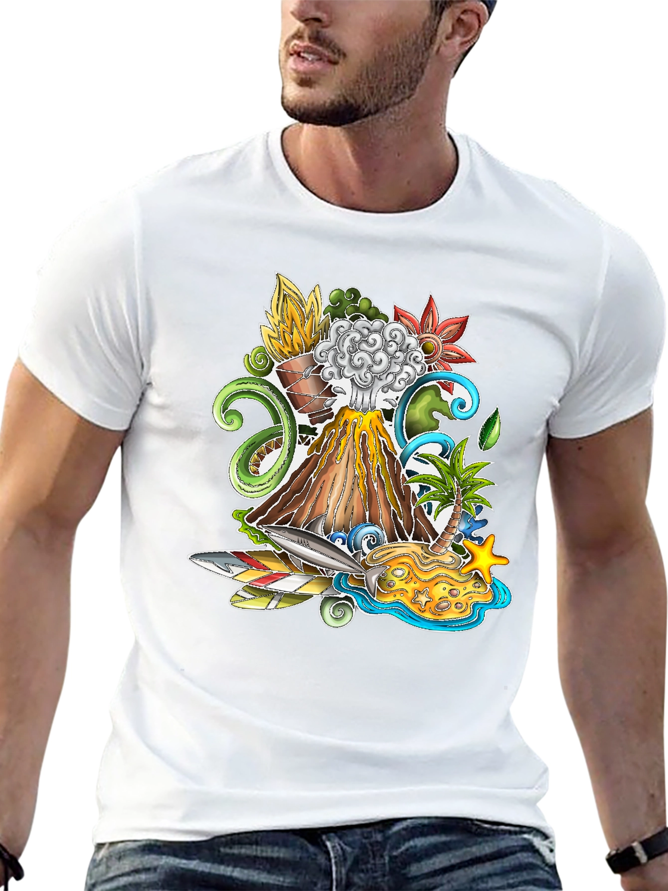 Volcano Island Graphic T-Shirt