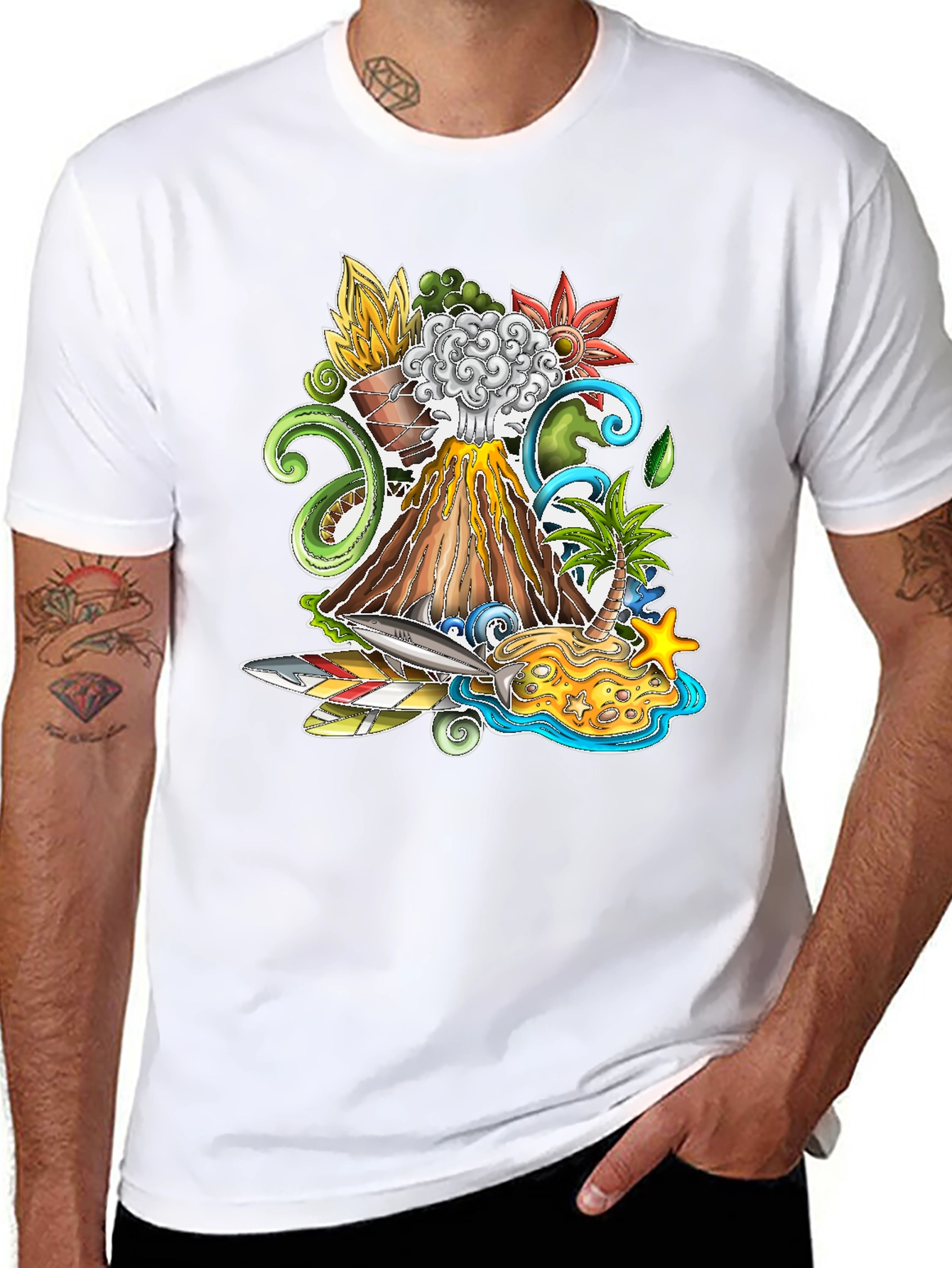 Volcano Island Graphic T-Shirt