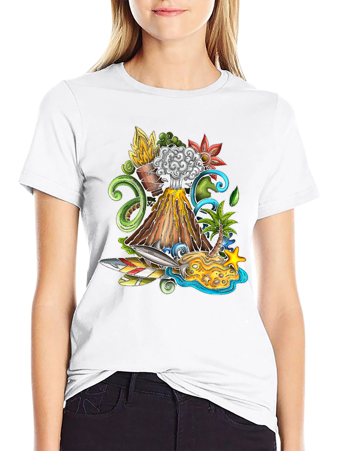 Volcano Island Graphic T-Shirt