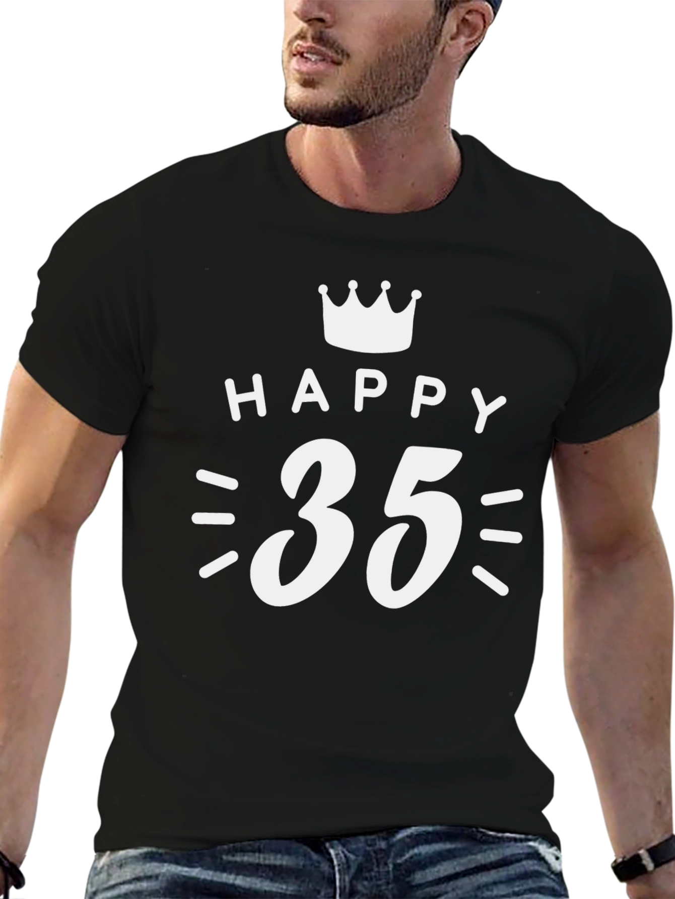 Happy 35th Birthday T-Shirt - Crown Design