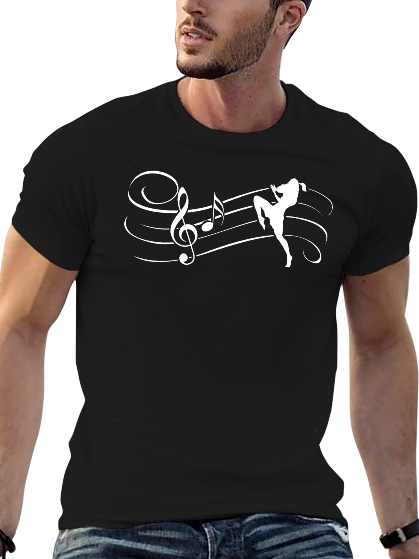 Musical Kickboxing Black T-Shirt - Unique Design