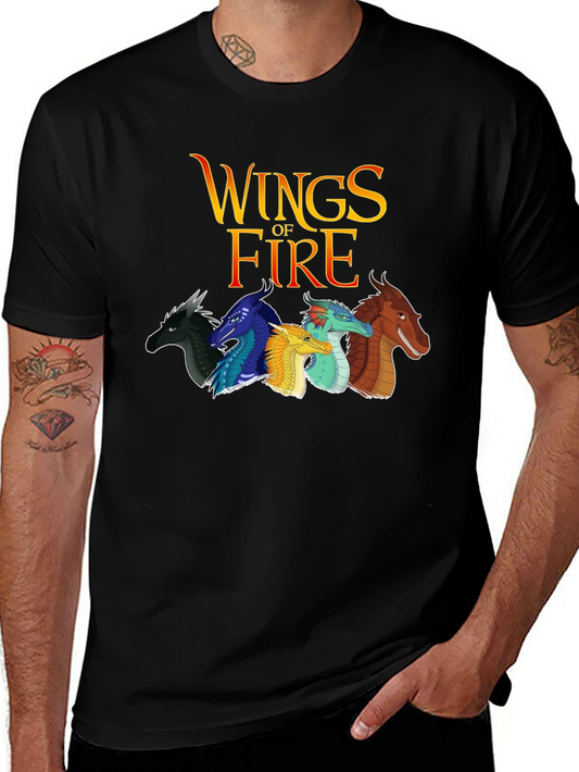 Wings of Fire Graphic Tee - Black Cotton Shirt
