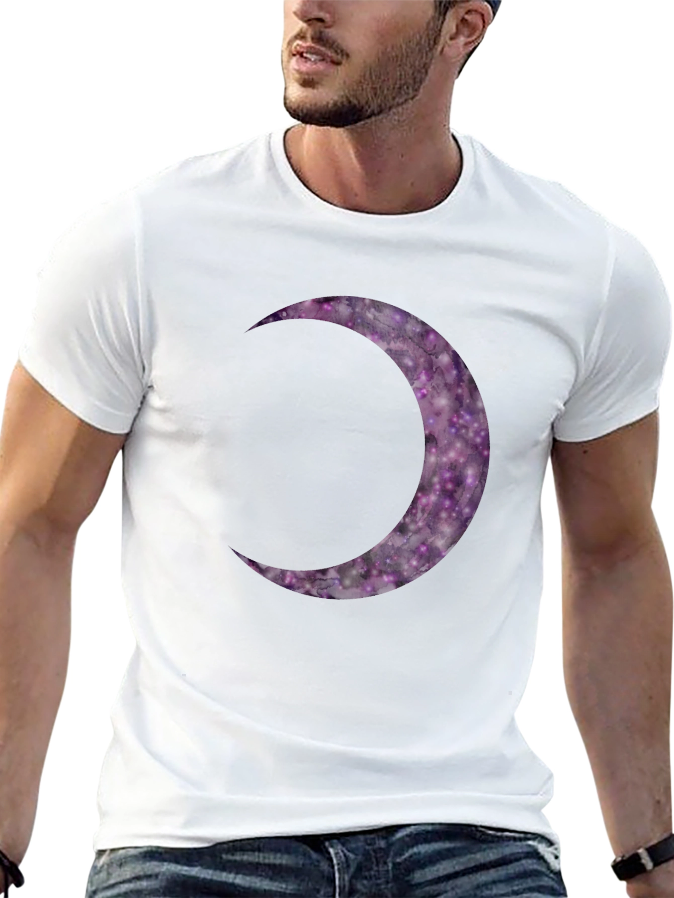 Cosmic Crescent Moon Graphic Tee