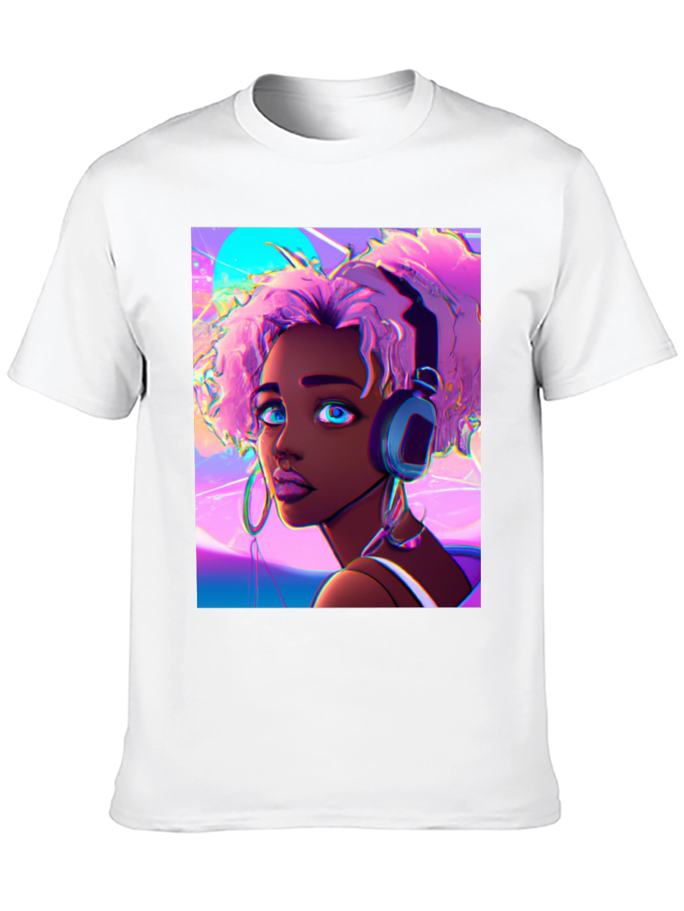 Vibrant Cartoon Girl Tee - Stylish Graphic T-Shirt