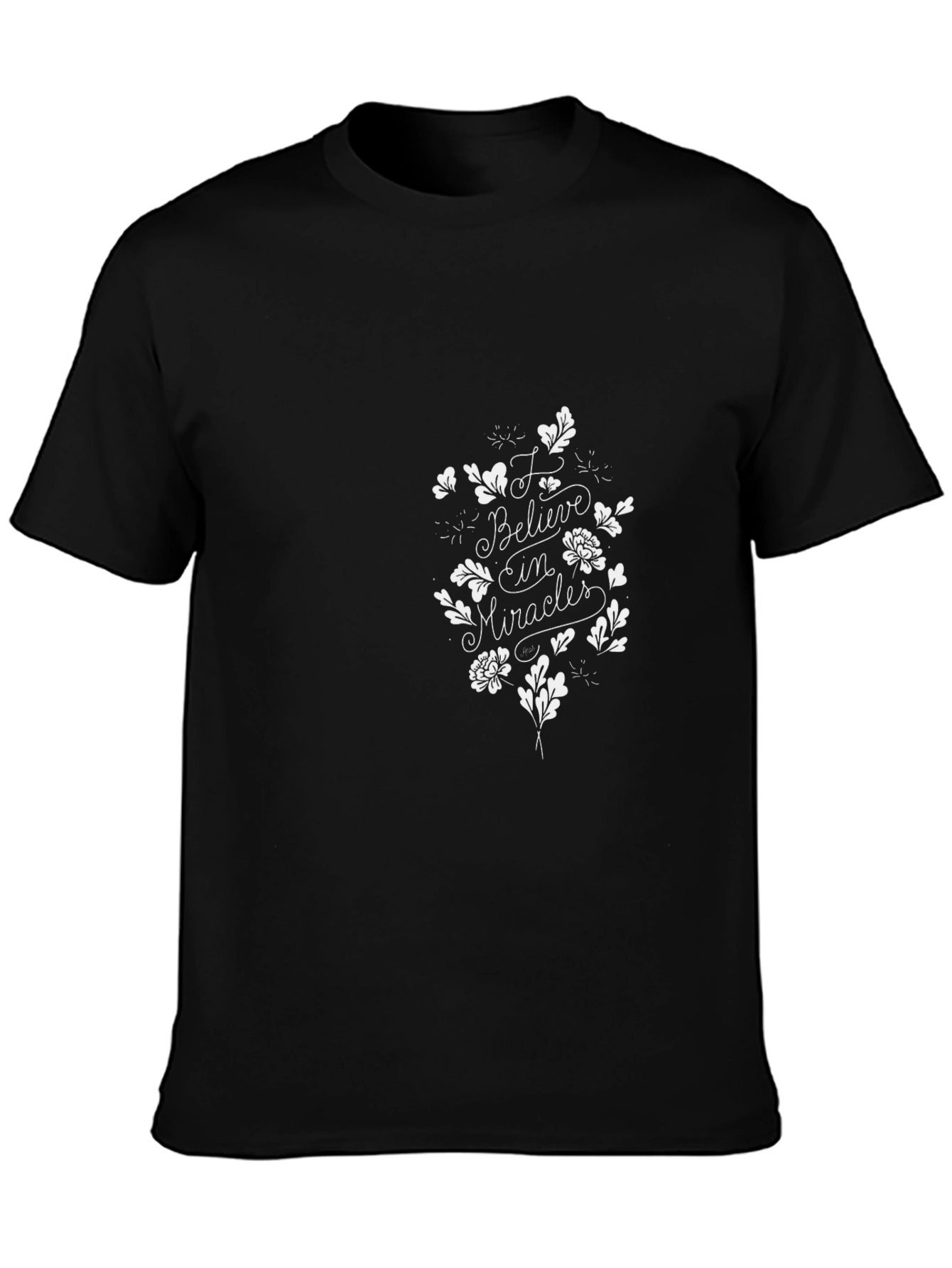 Believe in Miracles Graphic Black T-Shirt