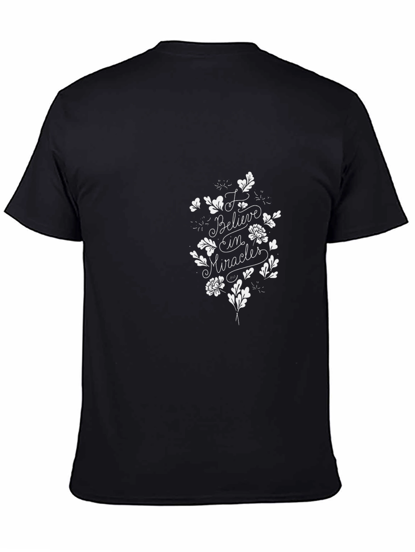 Believe in Miracles Graphic Black T-Shirt
