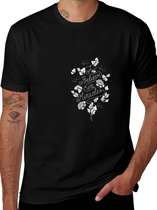 Believe in Miracles Graphic Black T-Shirt