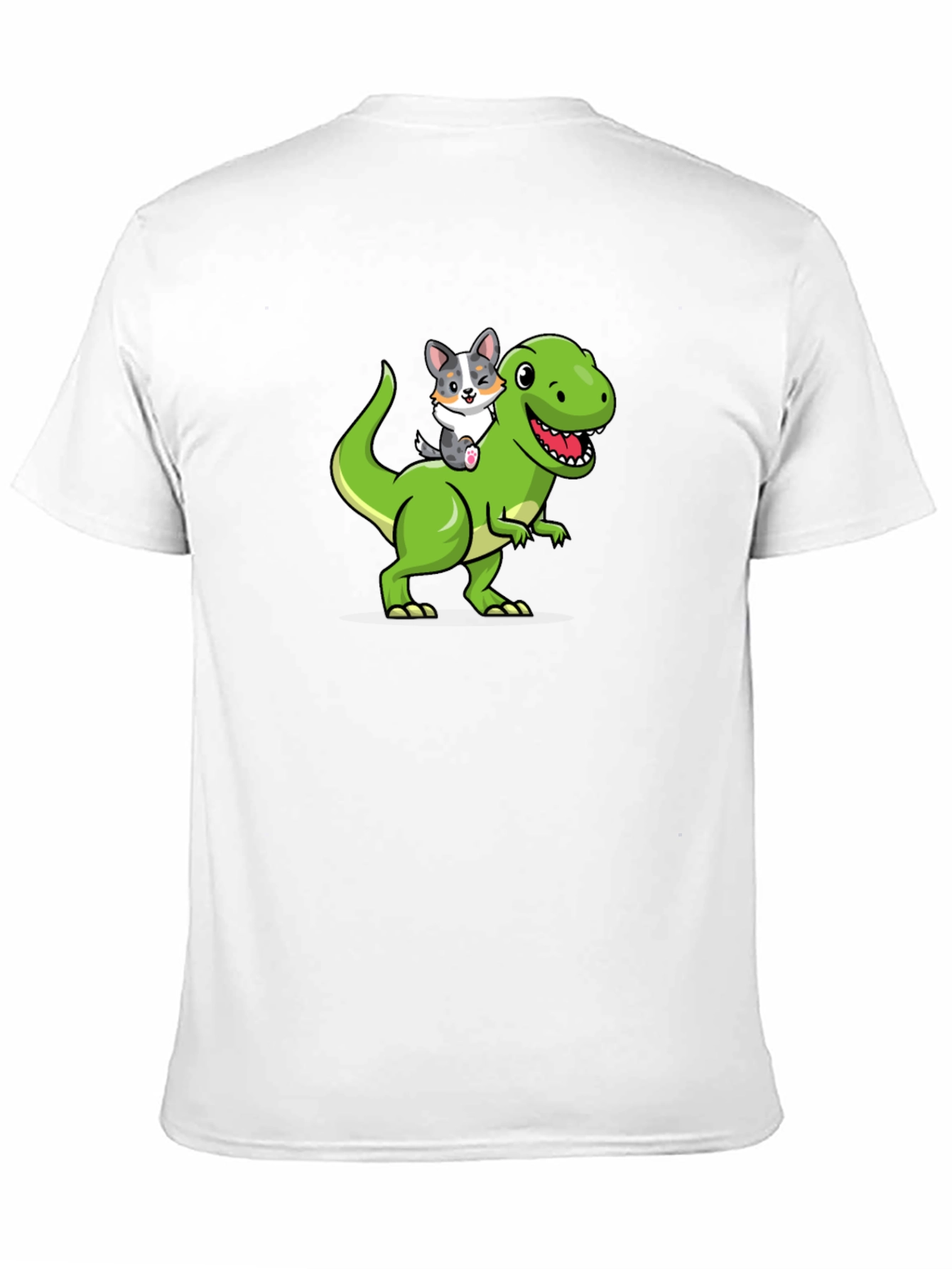 Dino Rider Dog T-Shirt – Funny Cartoon Dog Tee