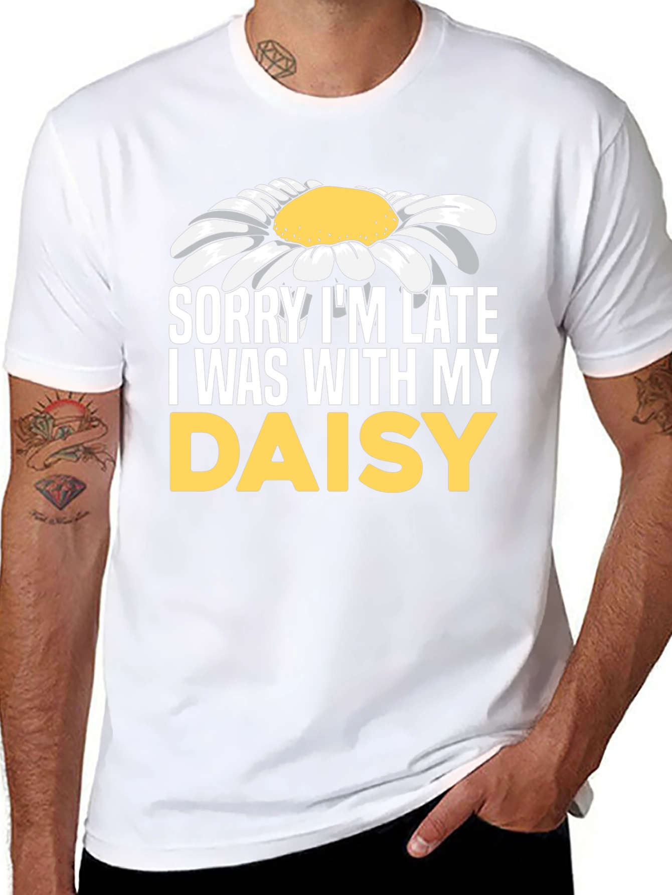 Sorry Im Late Daisy Graphic T-Shirt