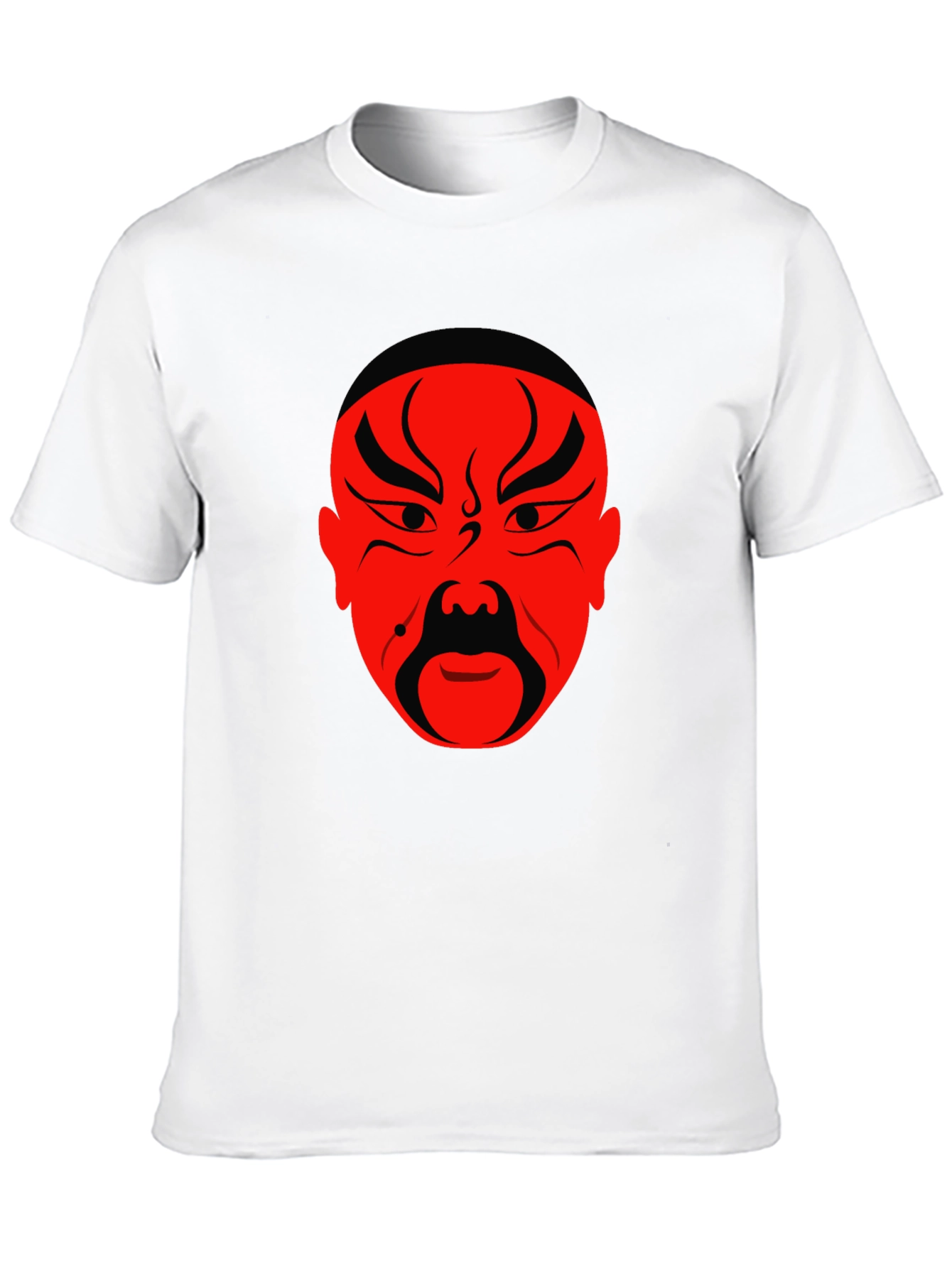 Dramatic Red Face Black T-Shirt