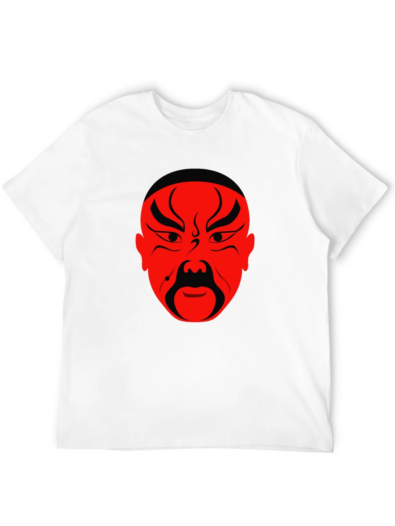 Dramatic Red Face Black T-Shirt