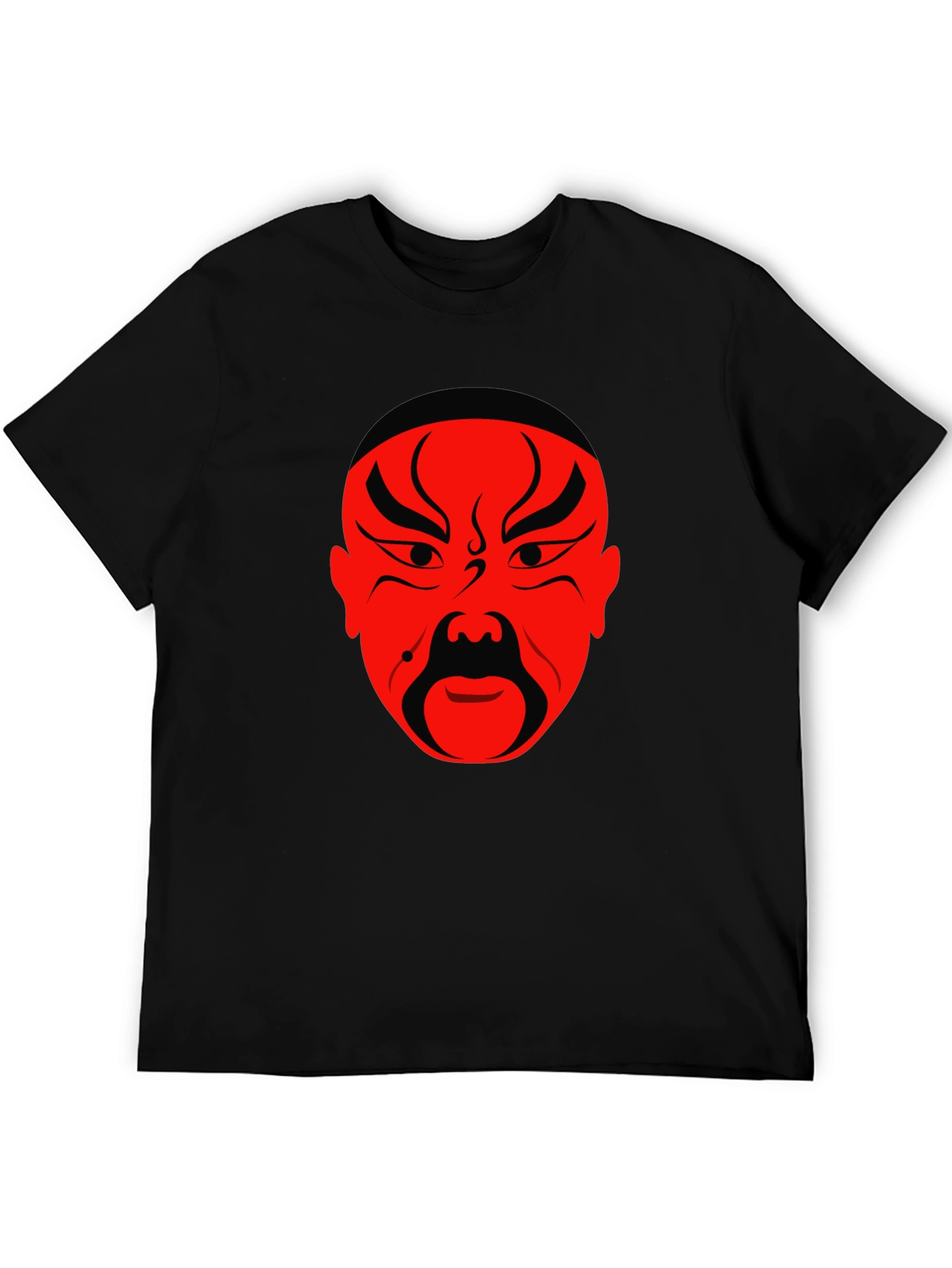 Dramatic Red Face Black T-Shirt