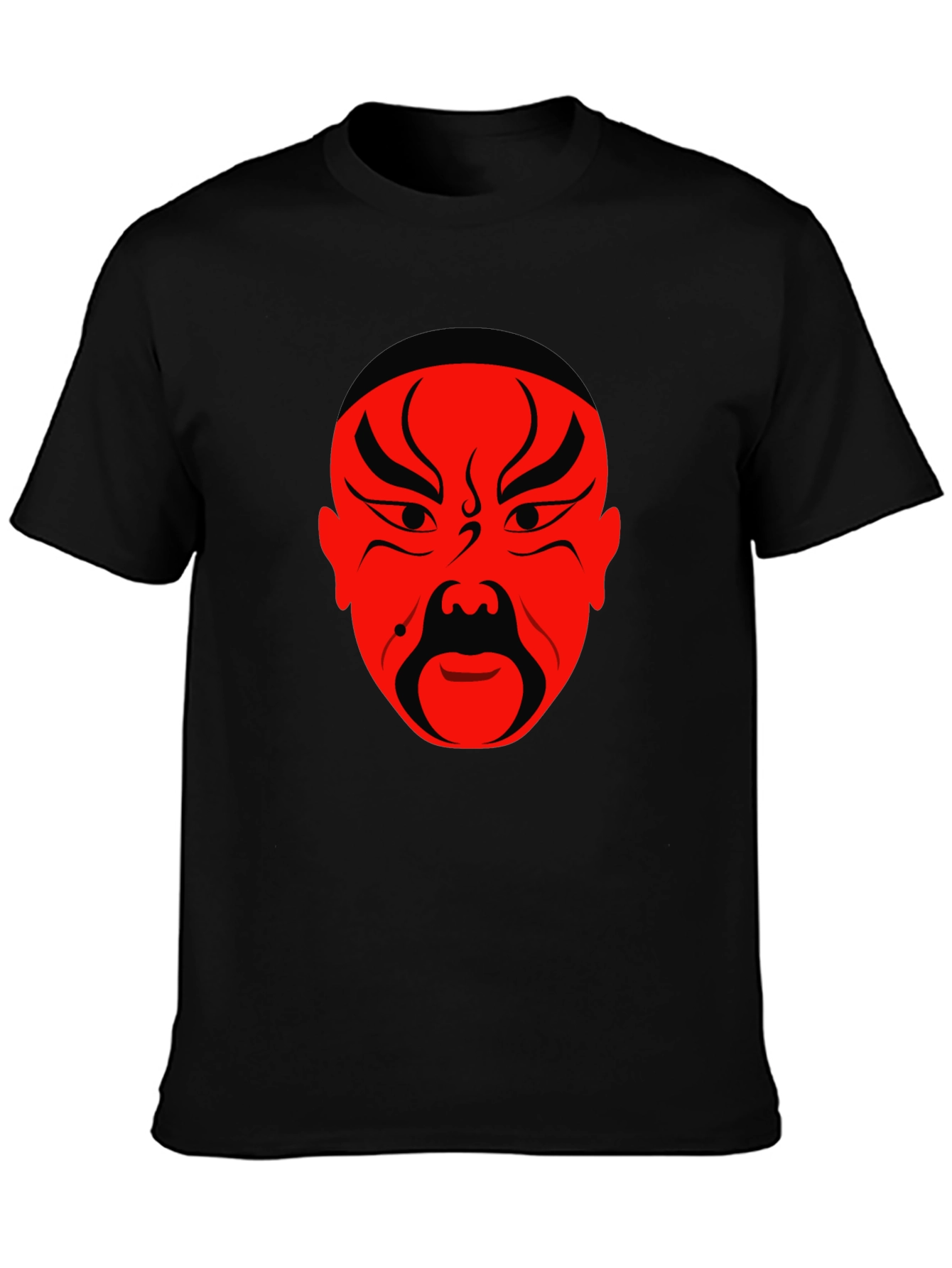 Dramatic Red Face Black T-Shirt