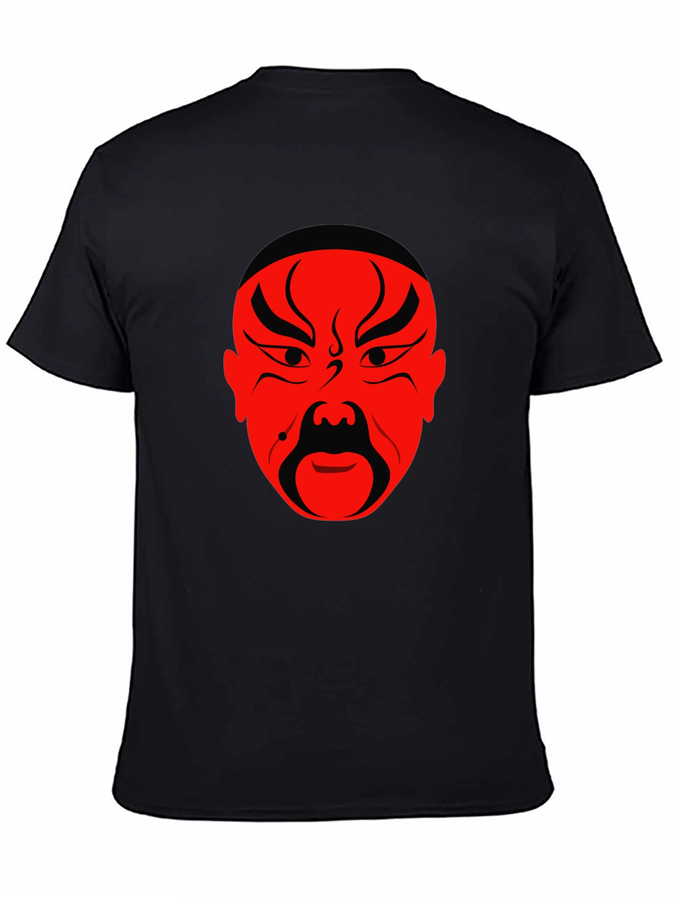 Dramatic Red Face Black T-Shirt