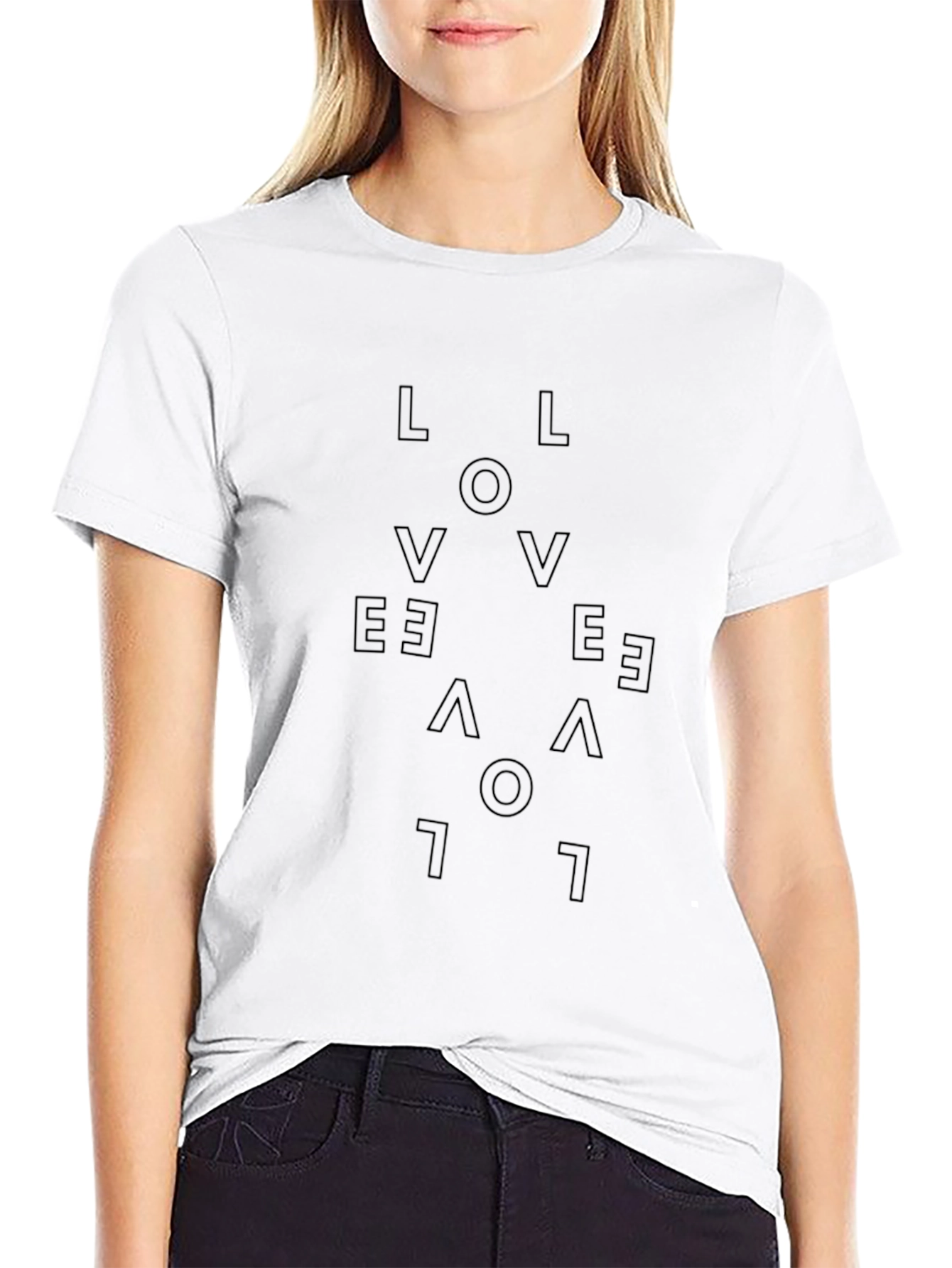 LOVE Graphic Print Black T-Shirt