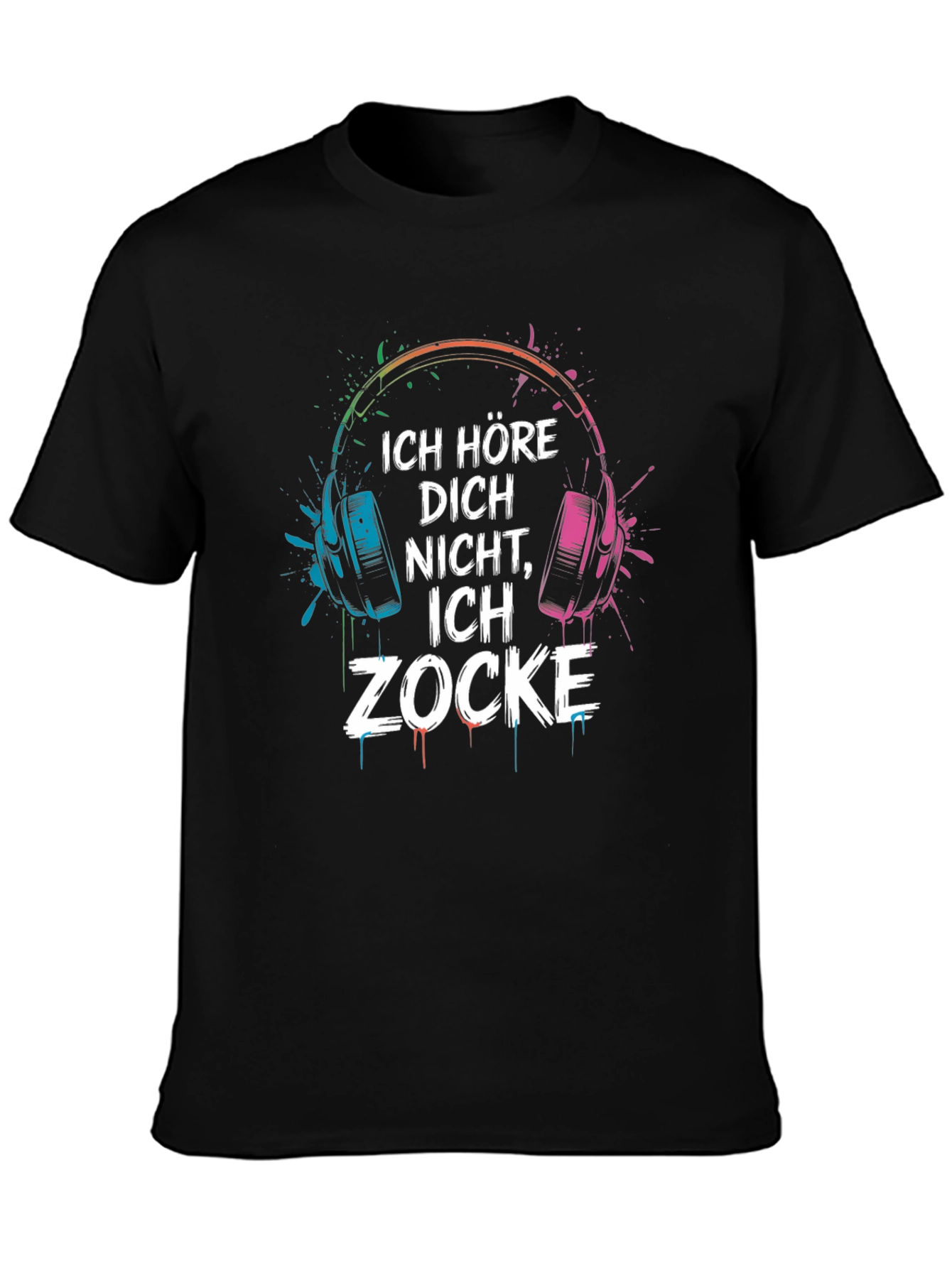 Ich Zocke Gamer T-Shirt - Headphones Graphic