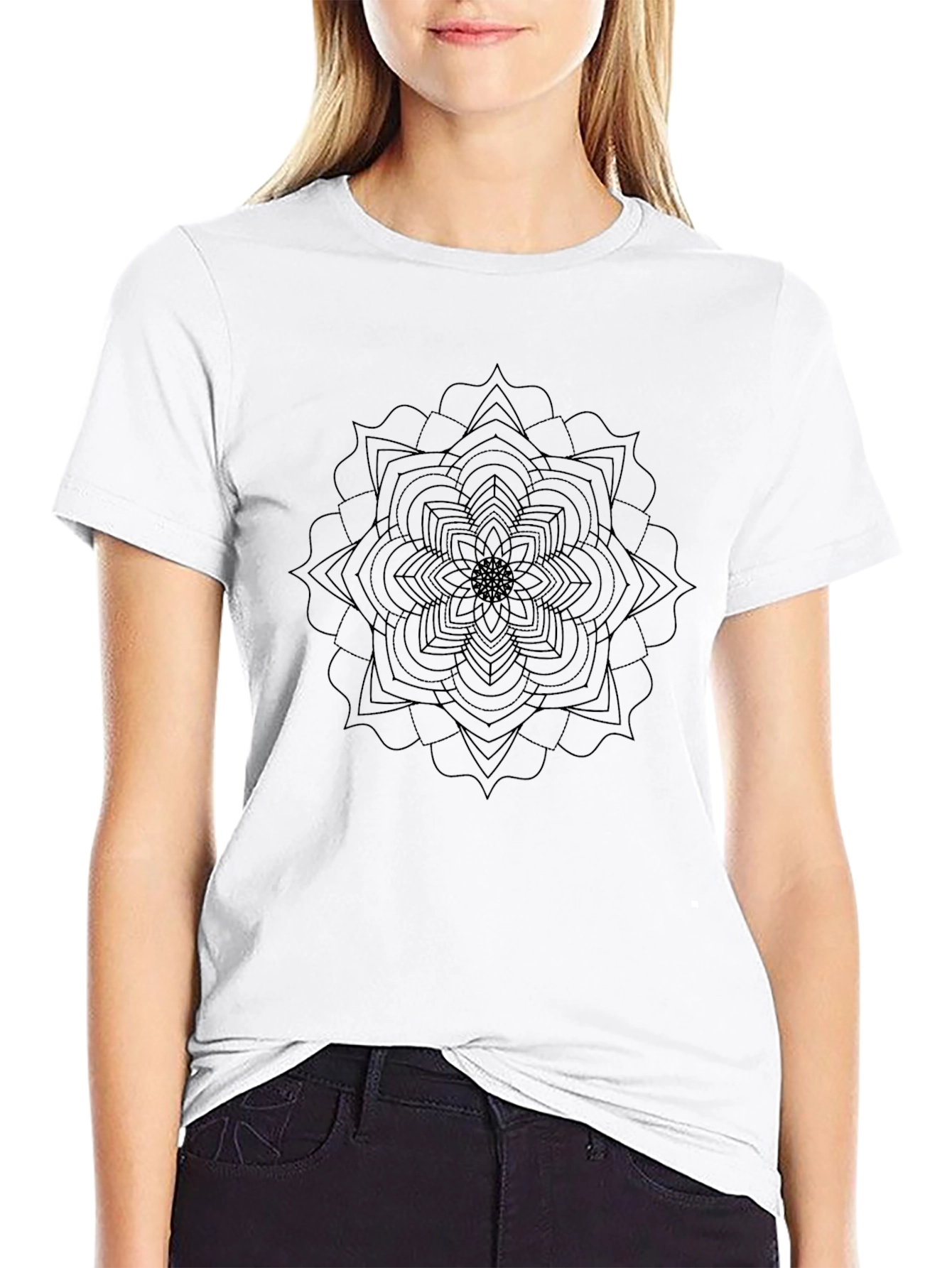 Black Mandala Graphic Tee - Stylish & Comfortable