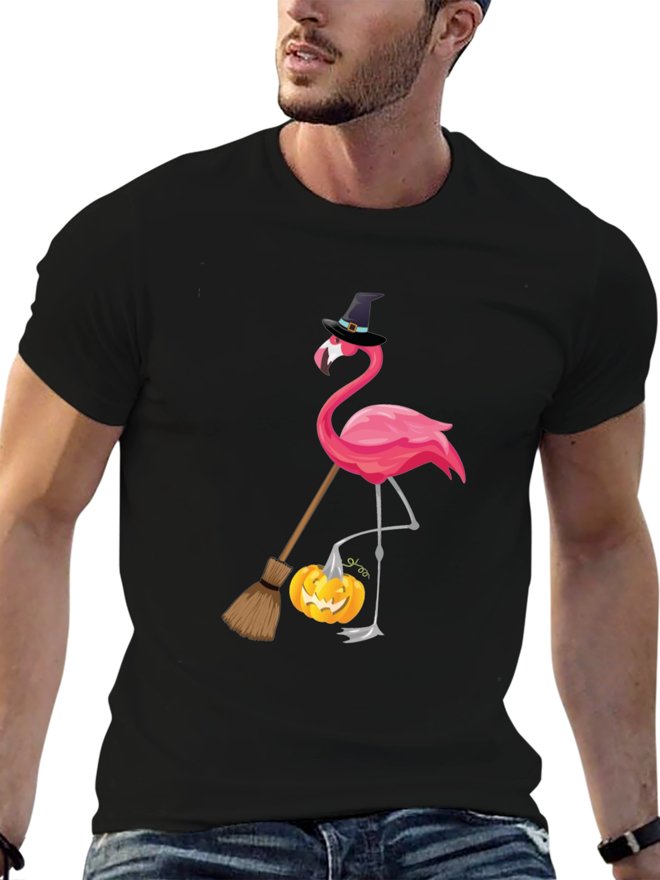 Halloween Flamingo T-Shirt: Witchy Vibes