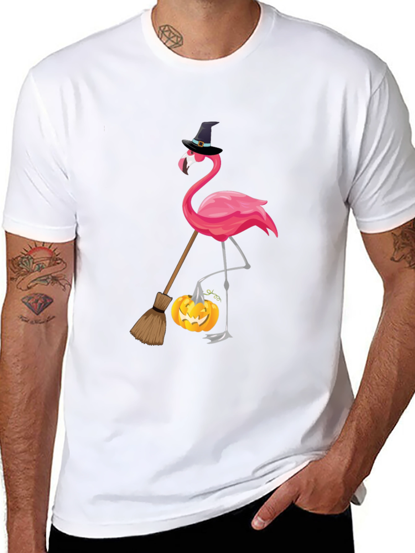 Halloween Flamingo T-Shirt: Witchy Vibes